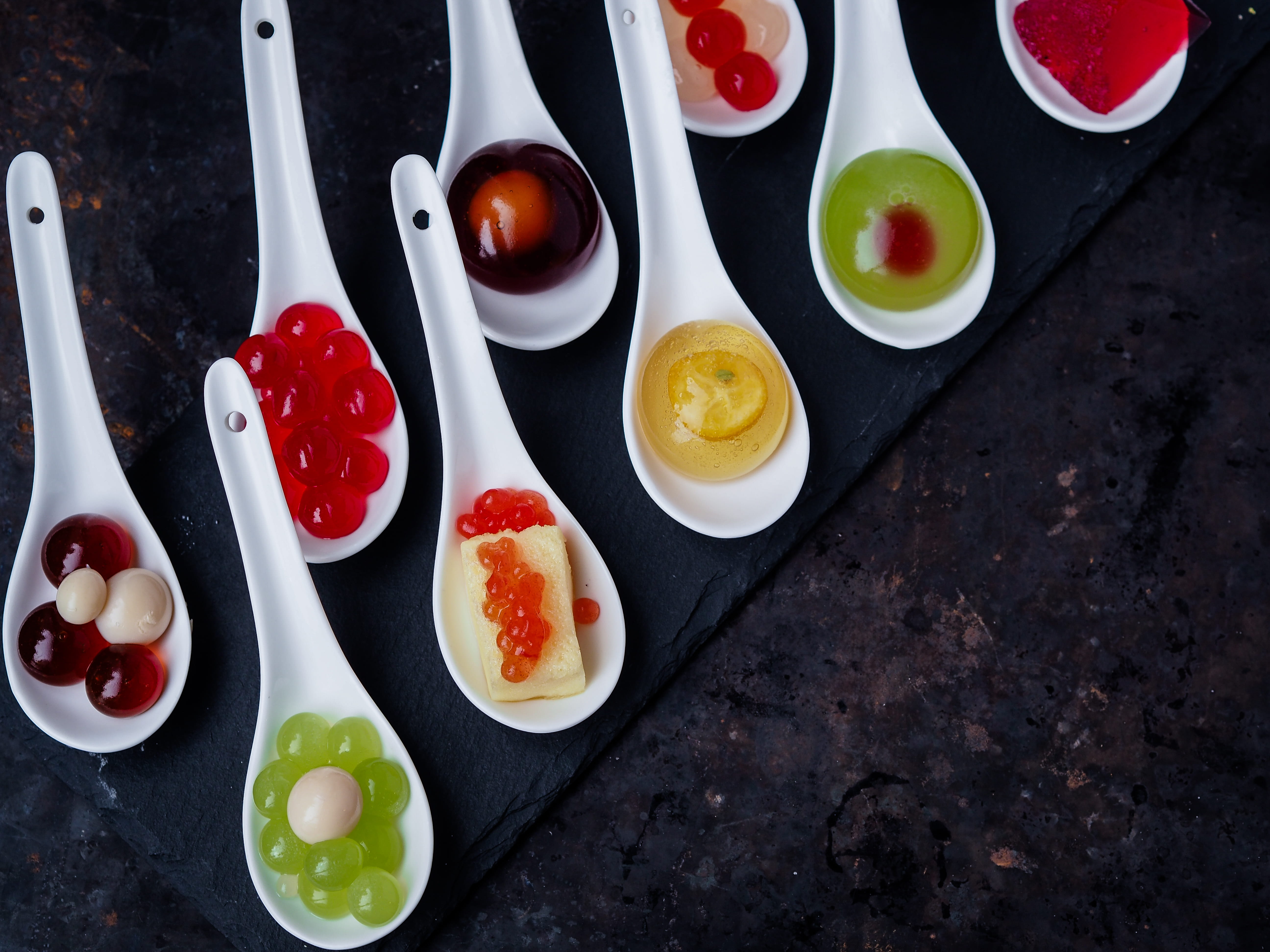close-up, food and drink, tray, temptation, plate, alcohol, directly above, foodie, caviar, table, choice, still life, spoon, food, ready-to-eat, household equipment, HD Wallpaper