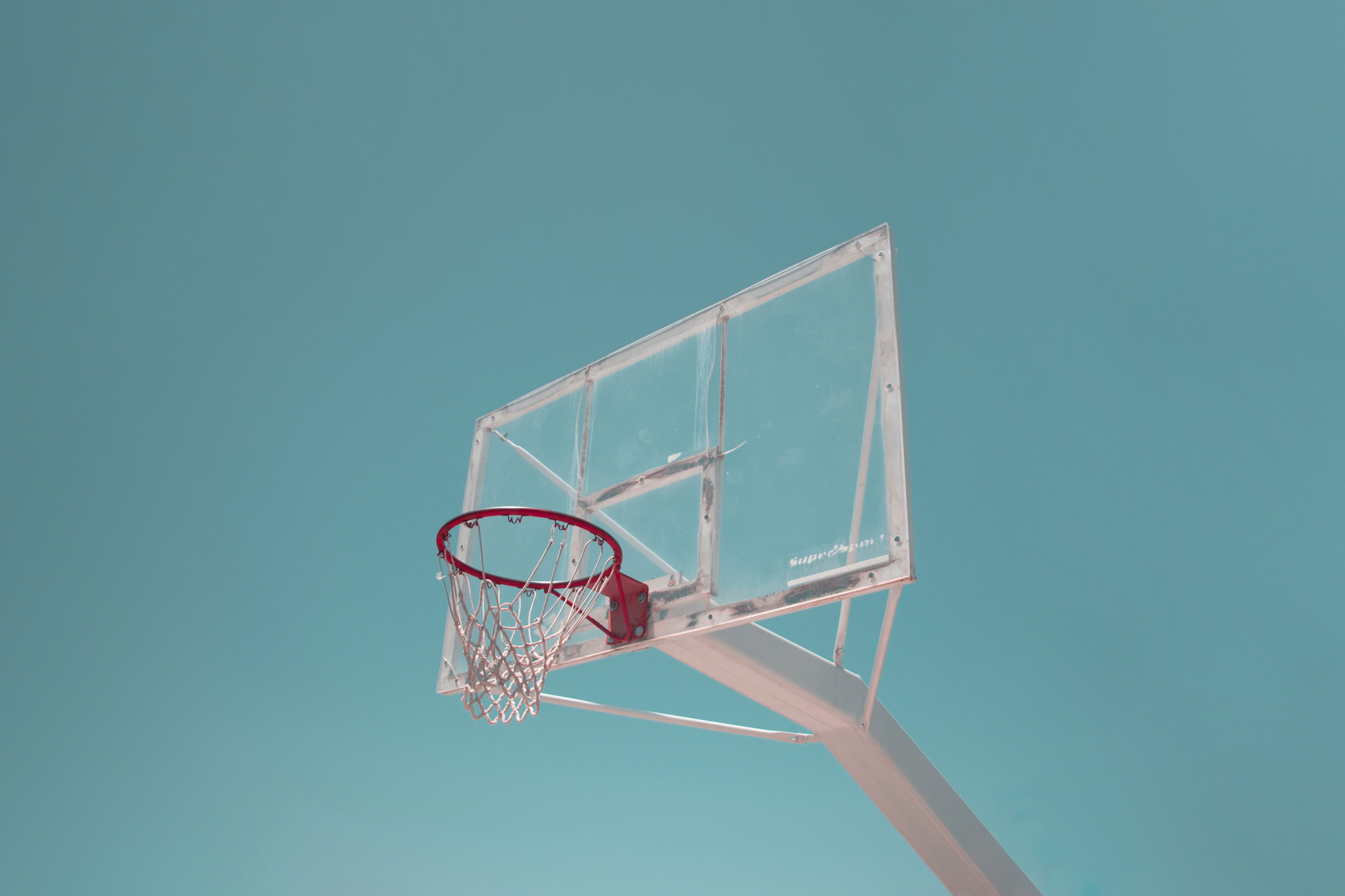 day, sports equipment, damaged, competition, low angle view, outdoors, side view, sky, nature, basketball, metal, net - sports equipment, copy space, 5K, HD Wallpaper