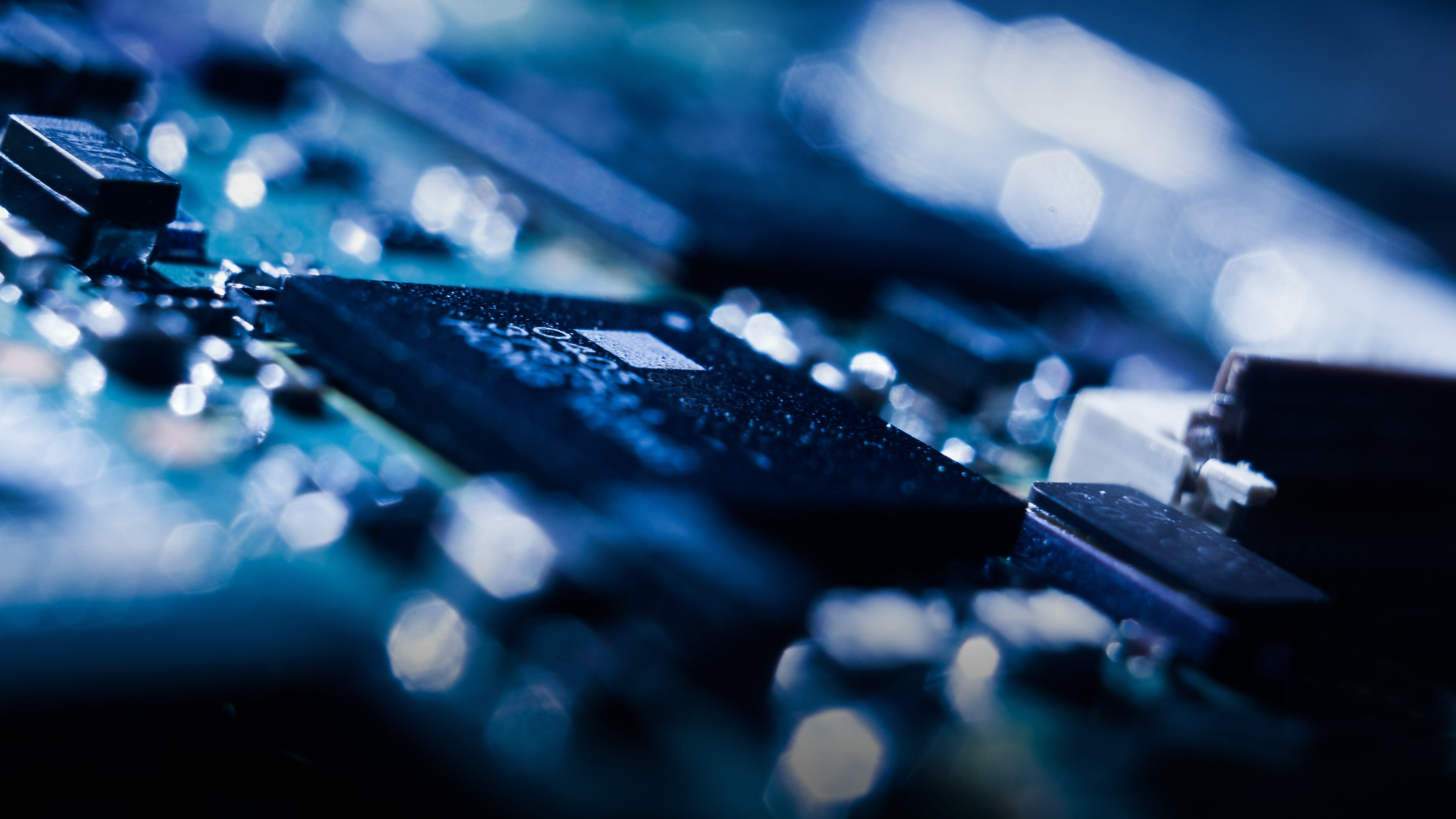processor, computer equipment, selective focus, electronics industry, blue, equipment, industry, technology, global communications, light, computer part, HD Wallpaper