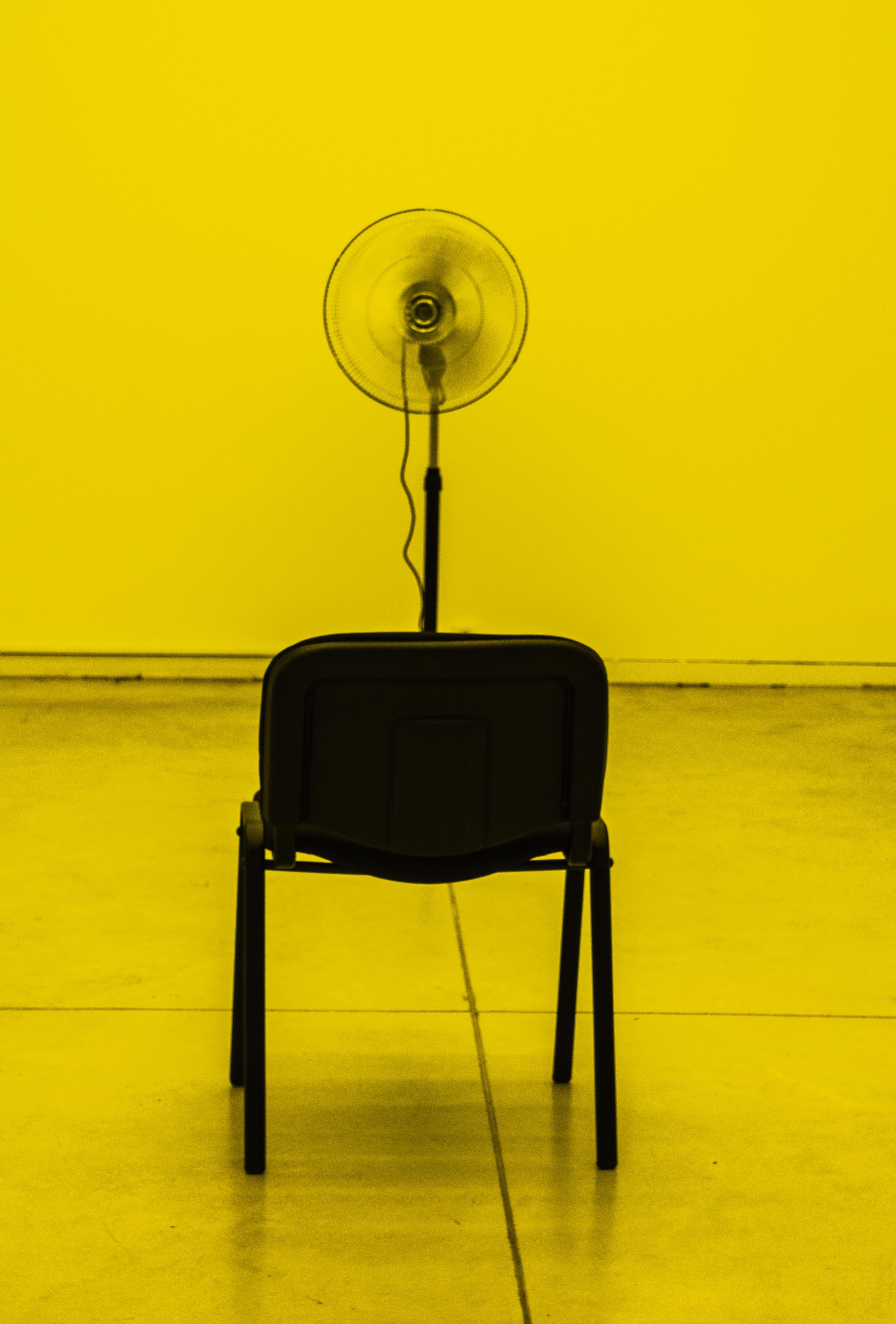 chair, absence, modern, interior, wall - building feature, room, lighting equipment, floor, 4K, colors, orange color, contemporary, wall, pedestal, indoors, Phone HD Wallpaper