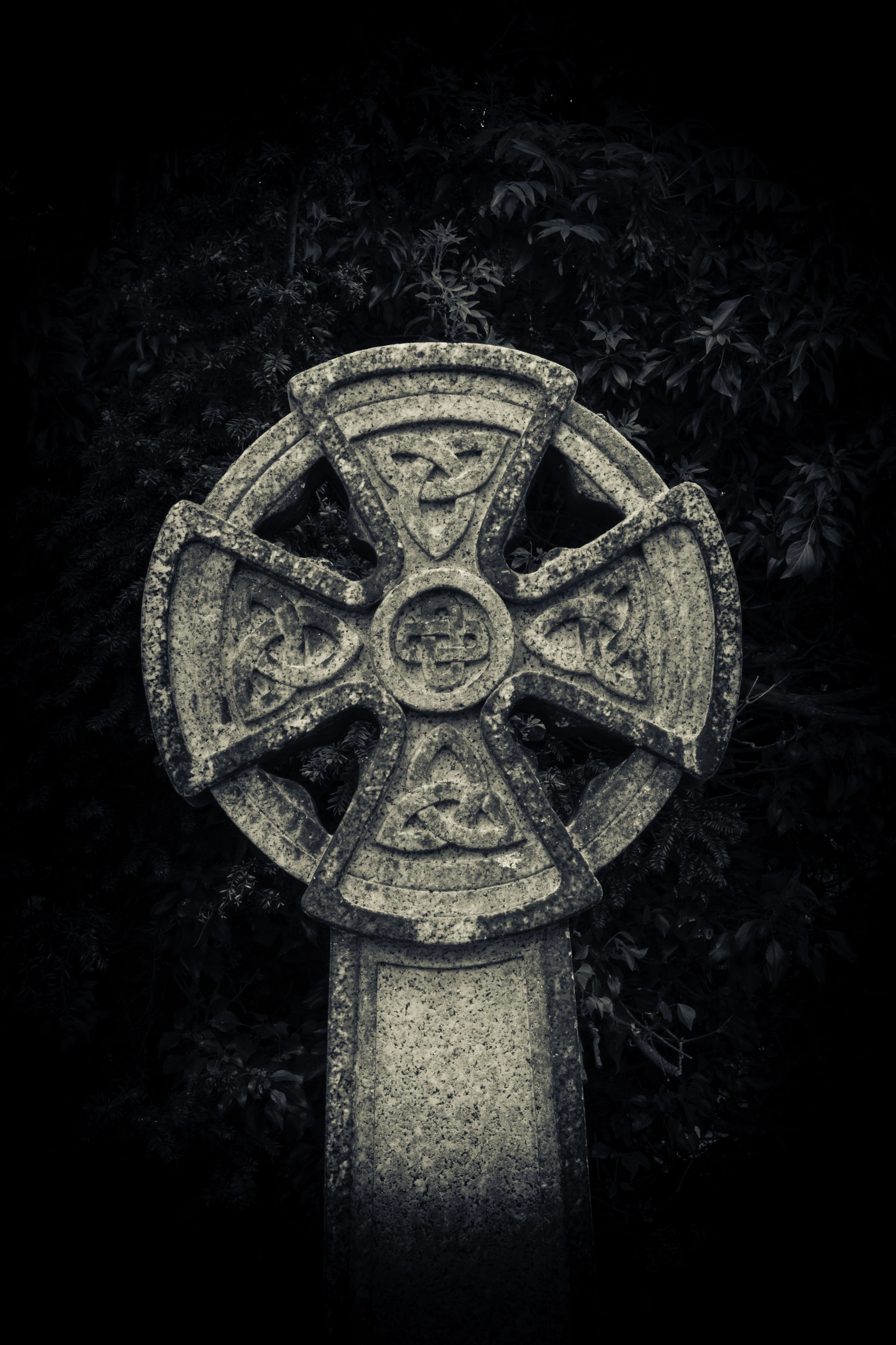 no people, close-up, art and craft, religious, gravestone, concrete, spirituality, celtic, cross, cemetery, stone, carving - craft product, creativity, Phone HD Wallpaper