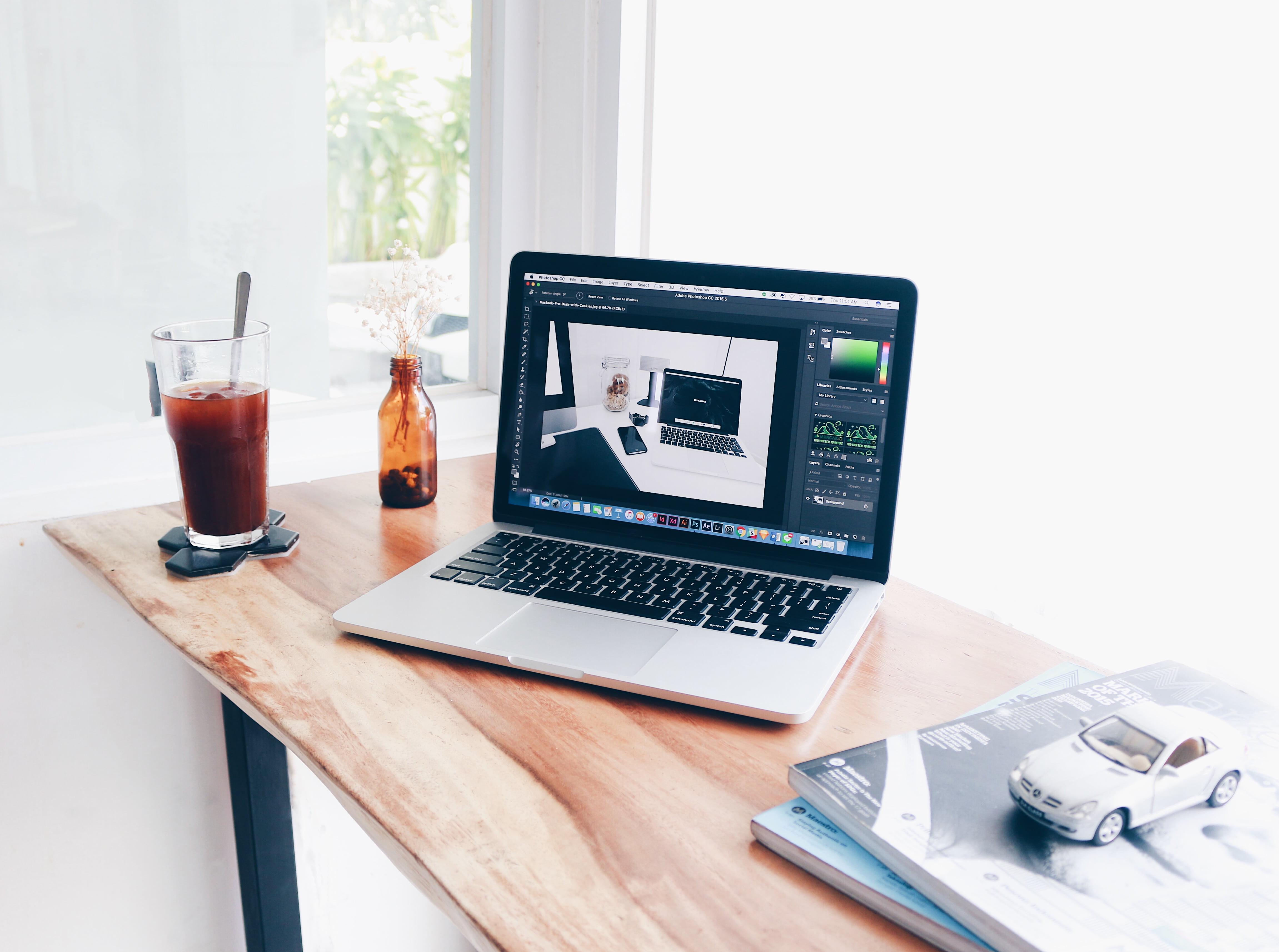 glass, refreshment, mac, drinking glass, connection, technology, bottle, apple device, wireless, work, furniture, wireless technology, communication, beverage, HD Wallpaper