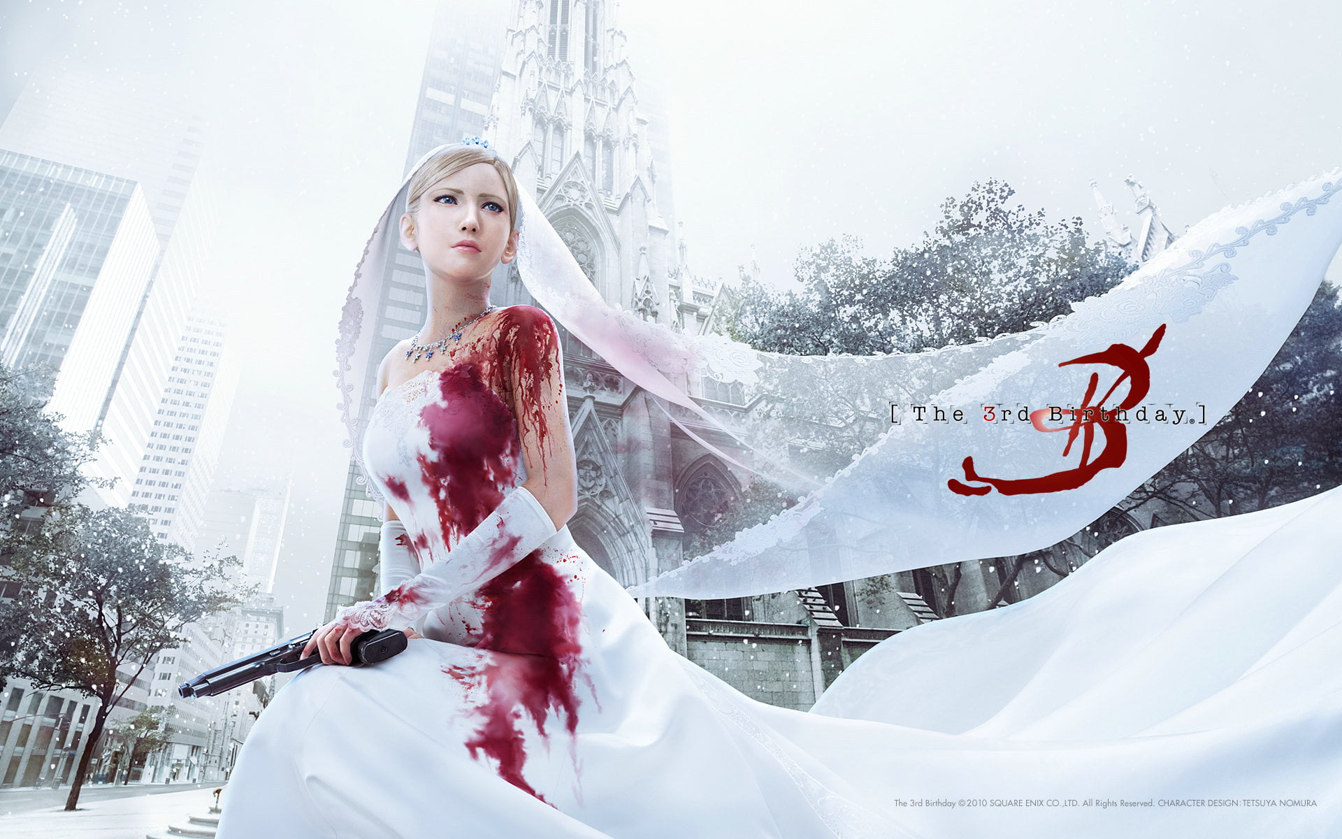Aya Brea, The 3rd Birthday, wedding dress, 1080P, Parasite Eve: The 3rd Birthday, Parasite Eve, HD Wallpaper
