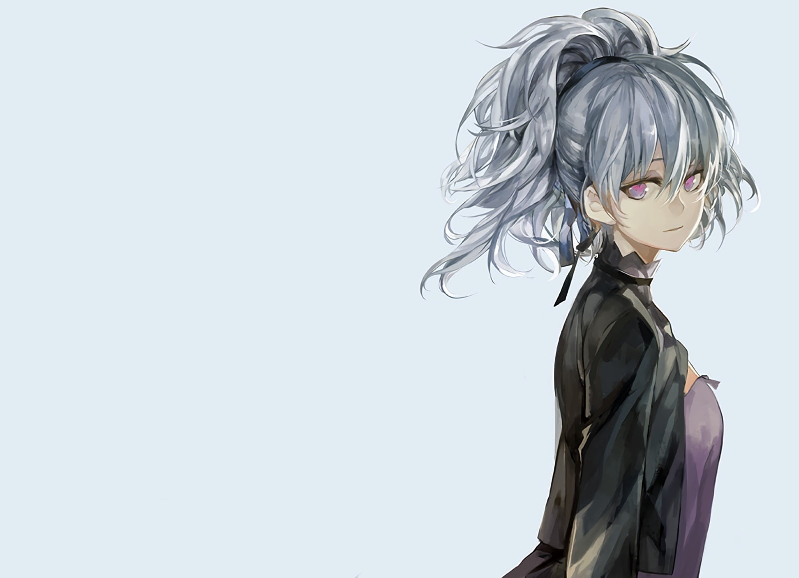 portrait, anime girls, side view, hairstyle, white background, Yin, females, beautiful woman, blond hair, fashion, indoors, 720P, hair, adult, women, studio shot, HD Wallpaper