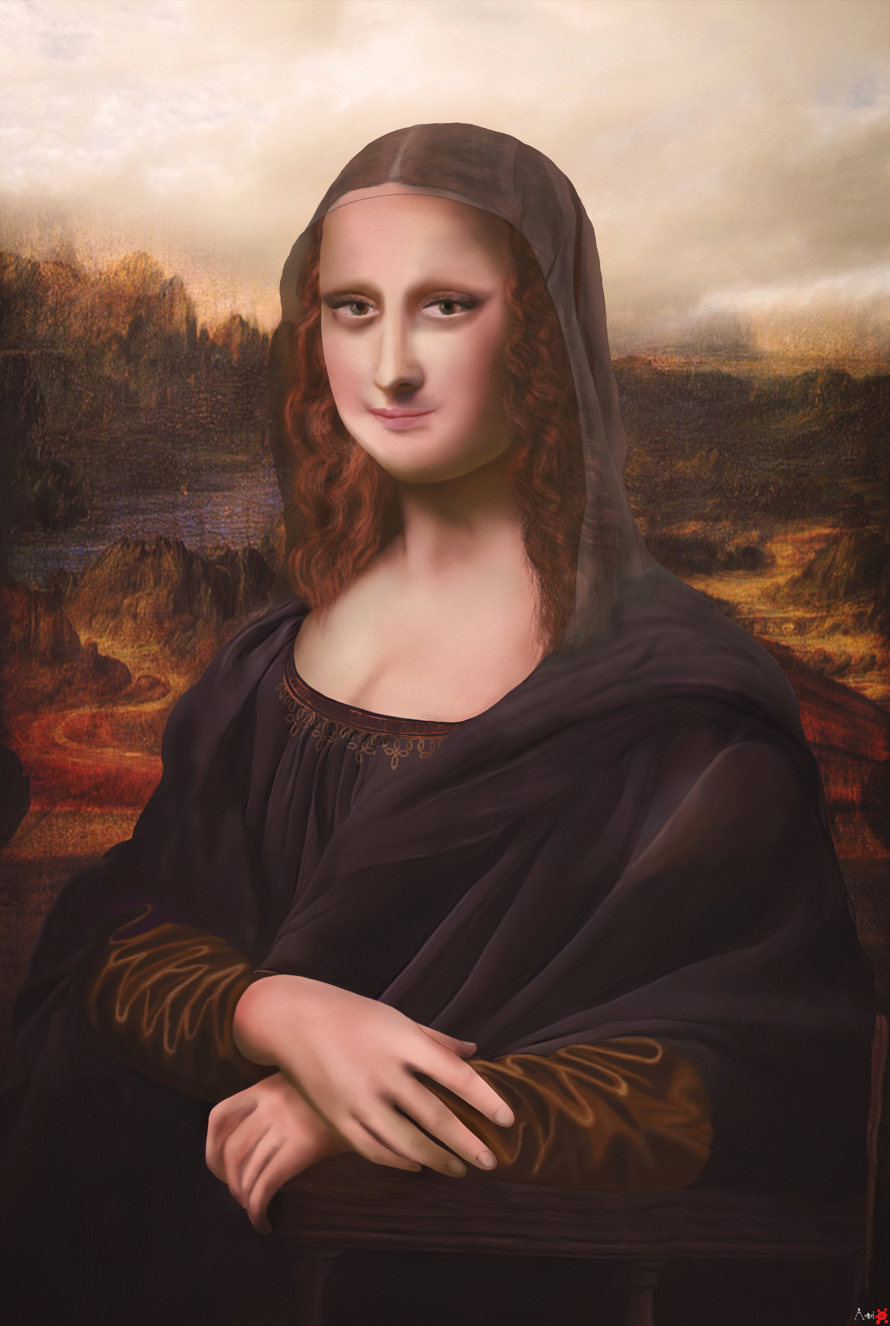4K, Mona Lisa, digital art, digital painting, Photoshop, Phone HD Wallpaper
