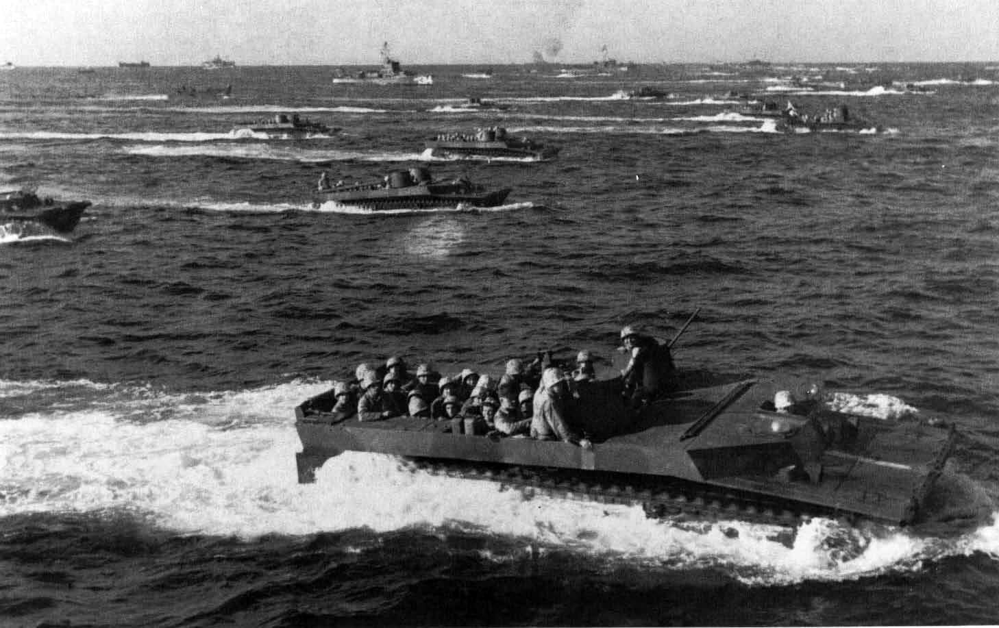 arts And Entertainment, wave, amphibious landing, ocean, iwo, visual Art, day, people, group of people, public domain, 720P, concepts And Ideas, jima, HD Wallpaper