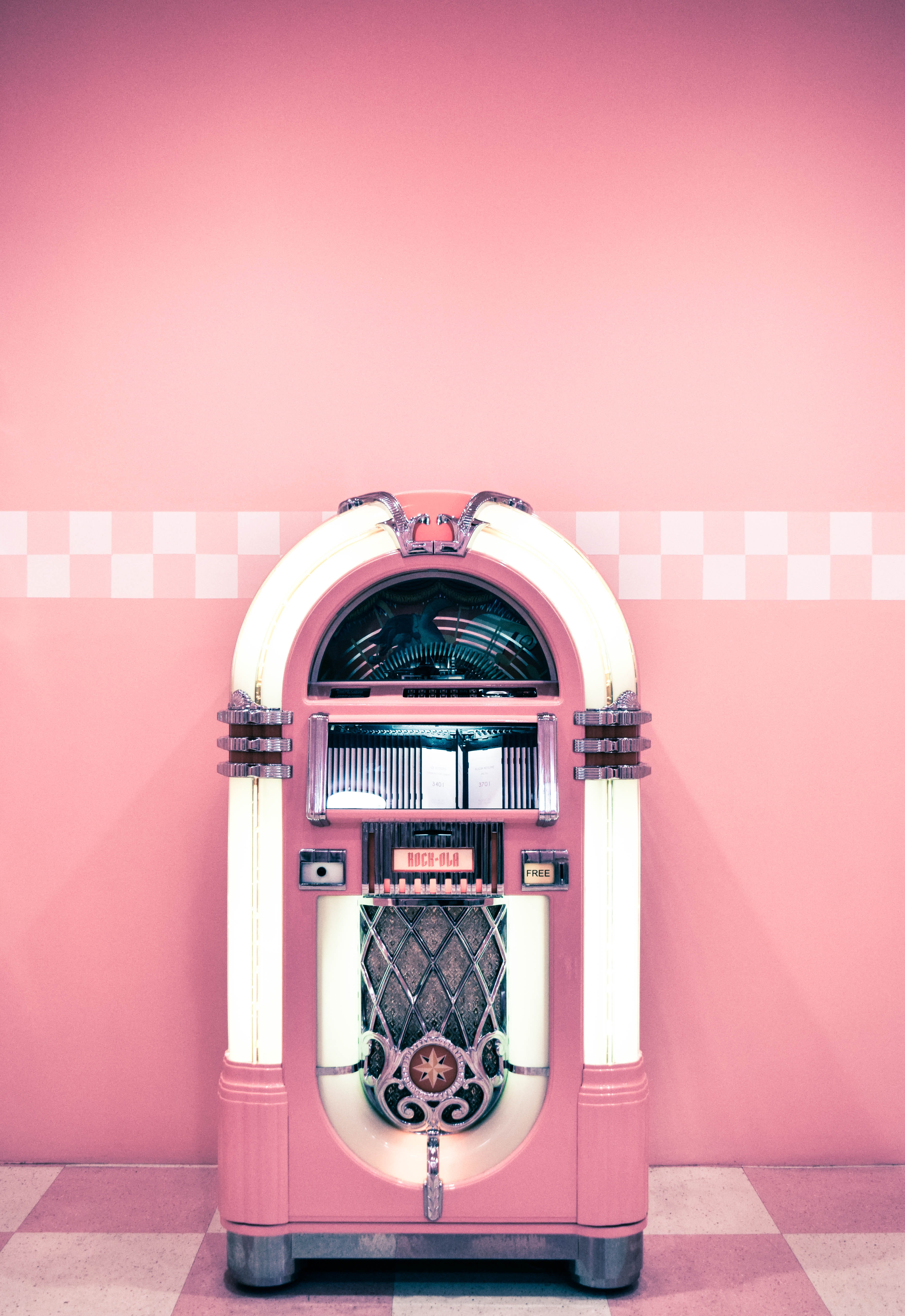 retro styled, arch, album, 5K, indoors, music, camera - photographic equipment, coin op, illuminated, original, floow, photography themes, close-up, millennial pink, Phone HD Wallpaper