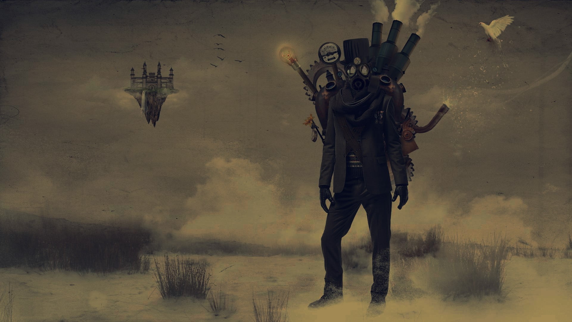 uniform, communication, war, digital composite, violence, character, gun, 1080P, warning sign, weapon, sign, military, fantasy art, people, government, HD Wallpaper