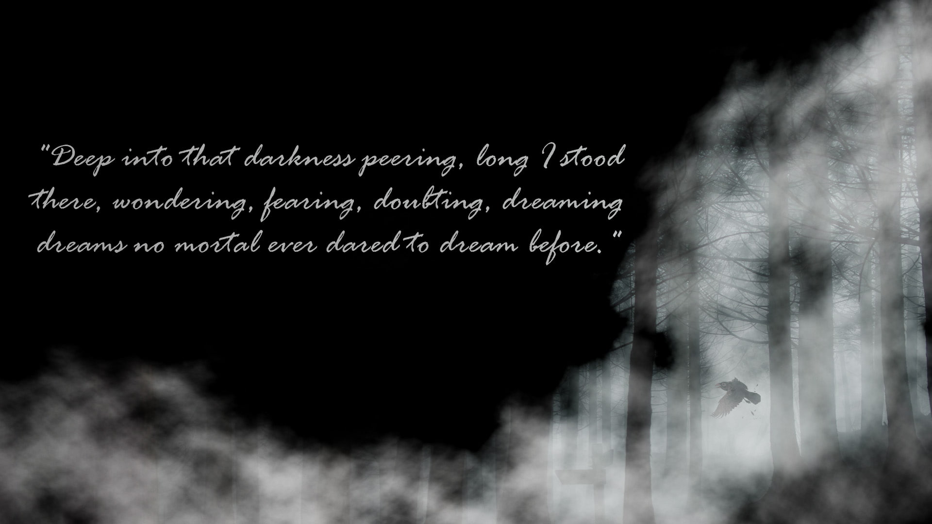 1080P, poe, x, px, art, edgar, death, quote, 1920x1080 px, hd, allan, Edgar Allan Poe, anime, Raven, note, HD Wallpaper