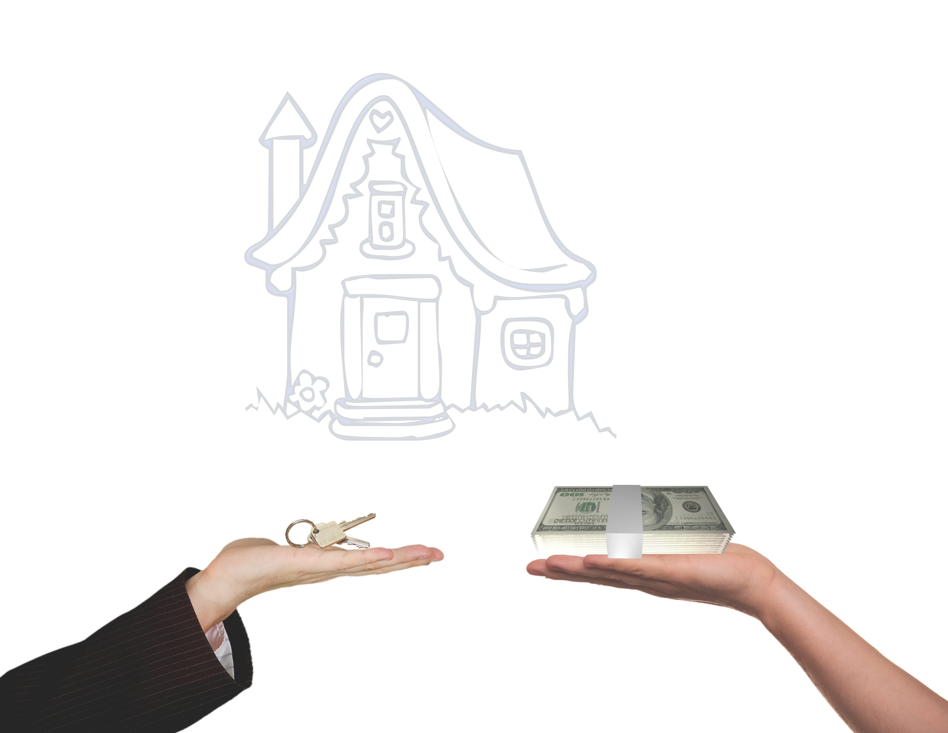 creativity, money, house, landlord, people, sale, keys, real, bundle, two people, seller, real estate agent, digital composite, copy space, activity, business, HD Wallpaper