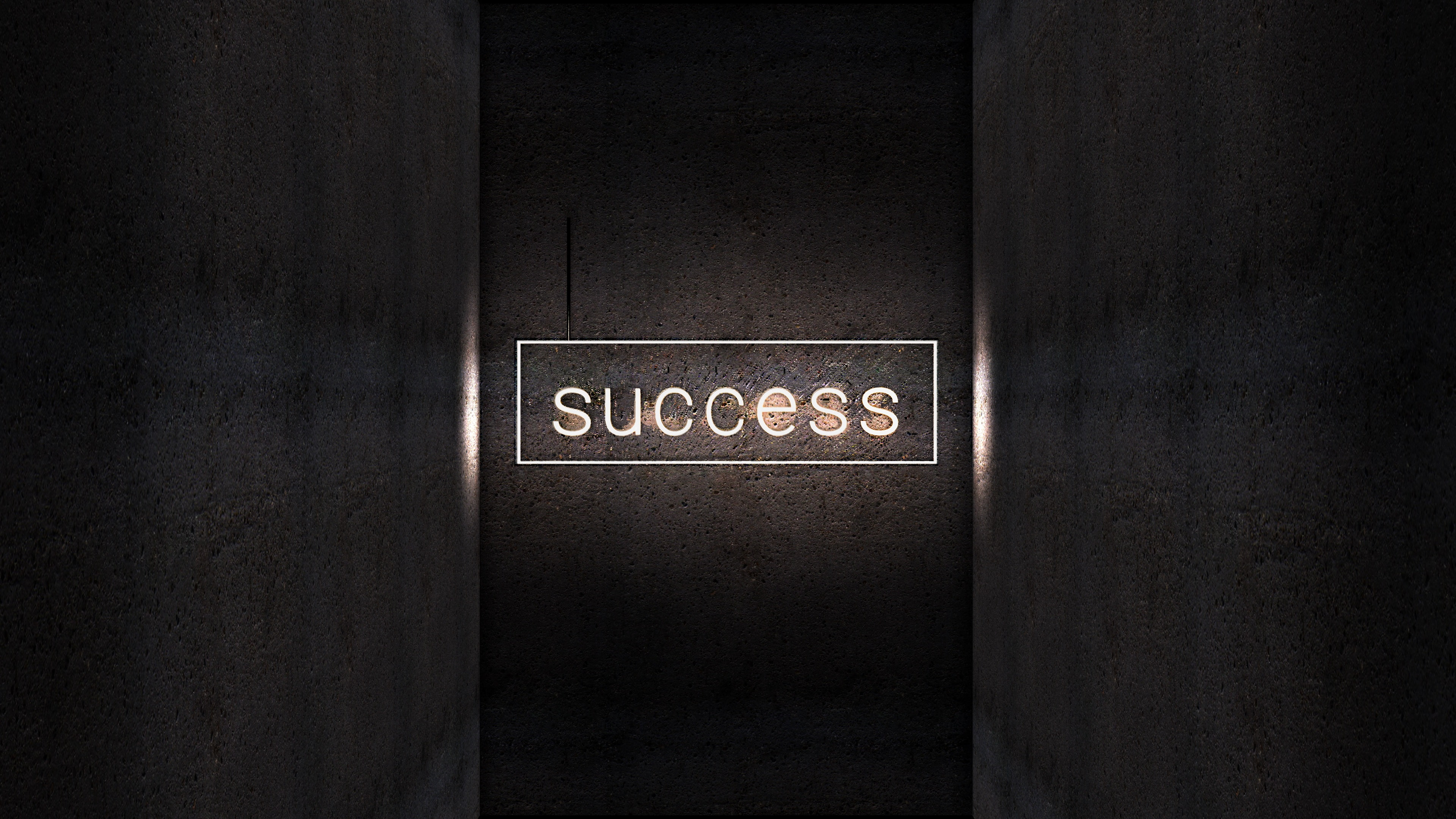 4K, Success, Inscription, Neon light, 4K, HD Wallpaper
