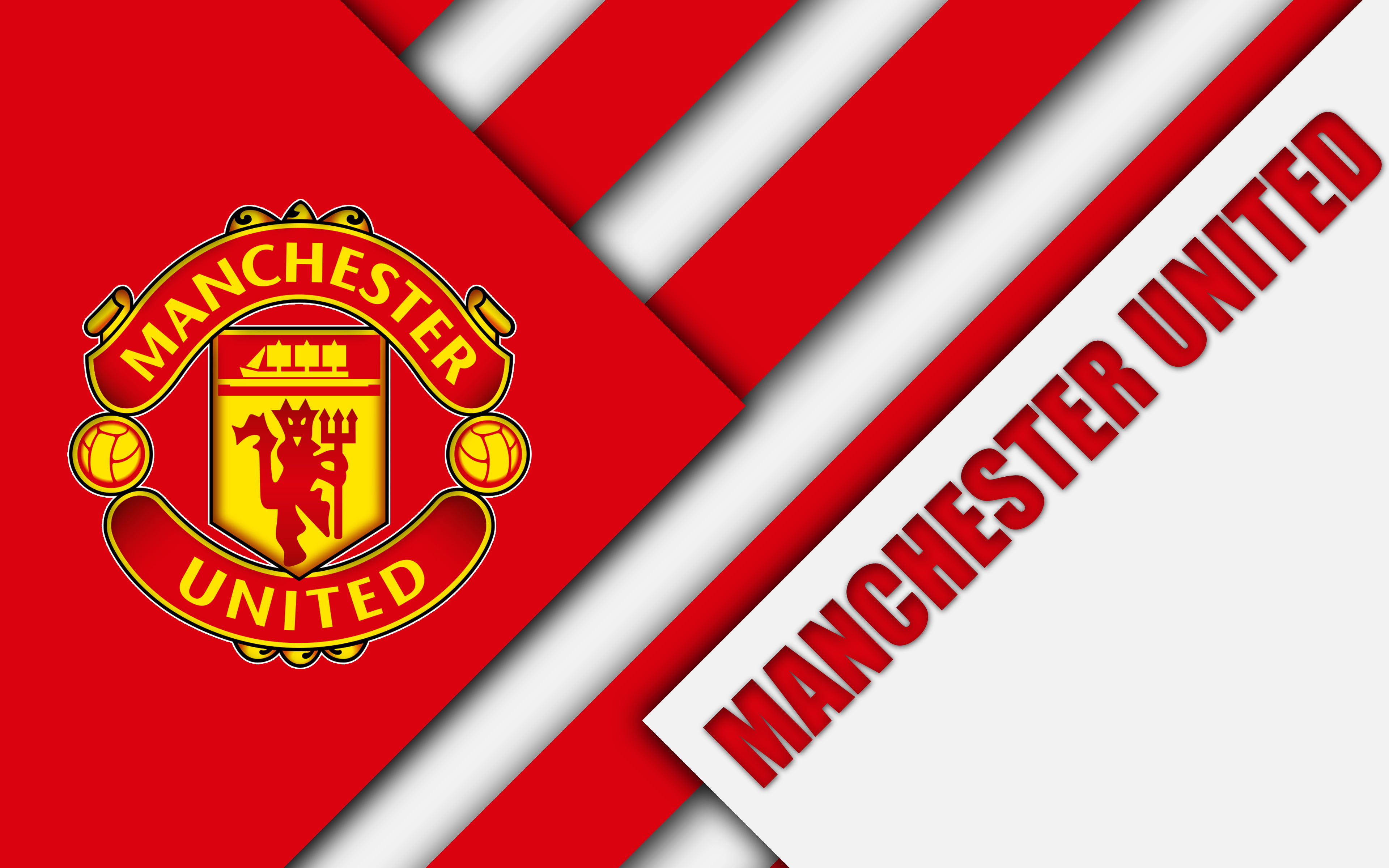 Soccer, Manchester United F.C., Logo, 4K, HD Wallpaper