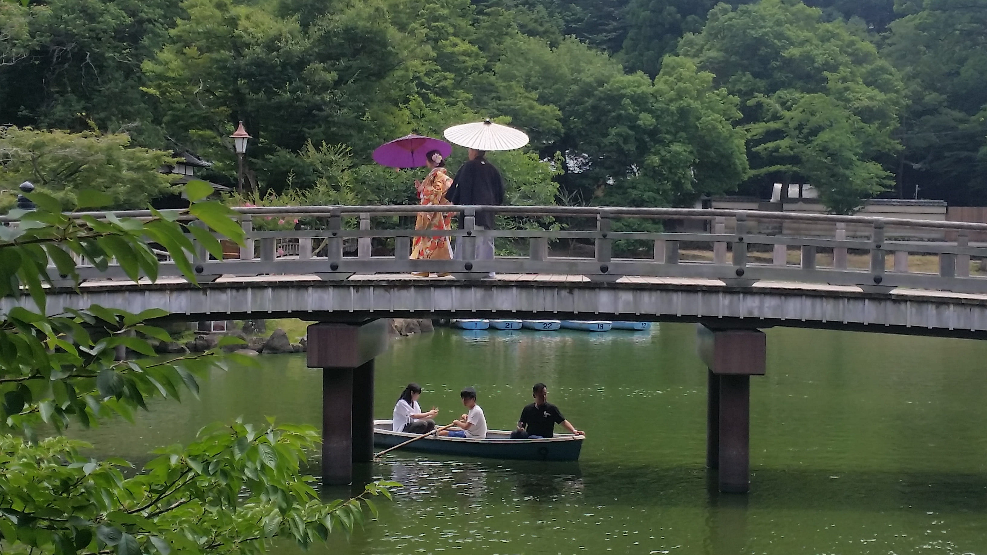 architecture, outdoors, japan, leisure activity, plant, landscape, 2K, people, garden, nautical vessel, bridge, osaka, day, tradition, nara, lifestyles, HD Wallpaper