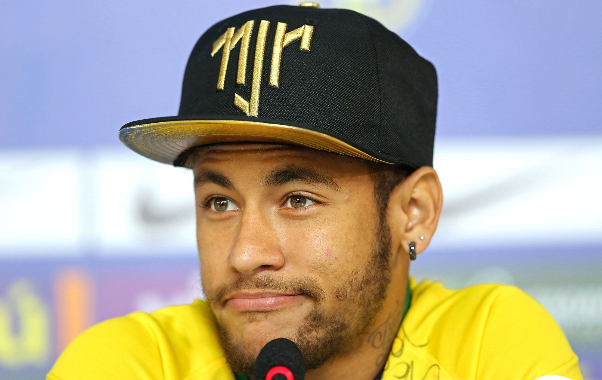 one person, close-up, adult, young men, men, hat, 1080P, looking at camera, portrait, yellow, neymar  computer  download, clothing, headshot, uniform, HD Wallpaper