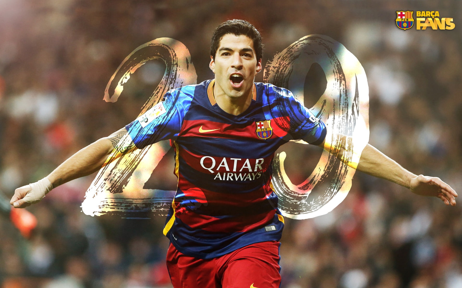 suarez, fc, 1080P, one person, outdoors, sport, front view, barcelona, happy, motion, human arm, clothing, men, luis, leisure activity, stadium, adult, HD Wallpaper