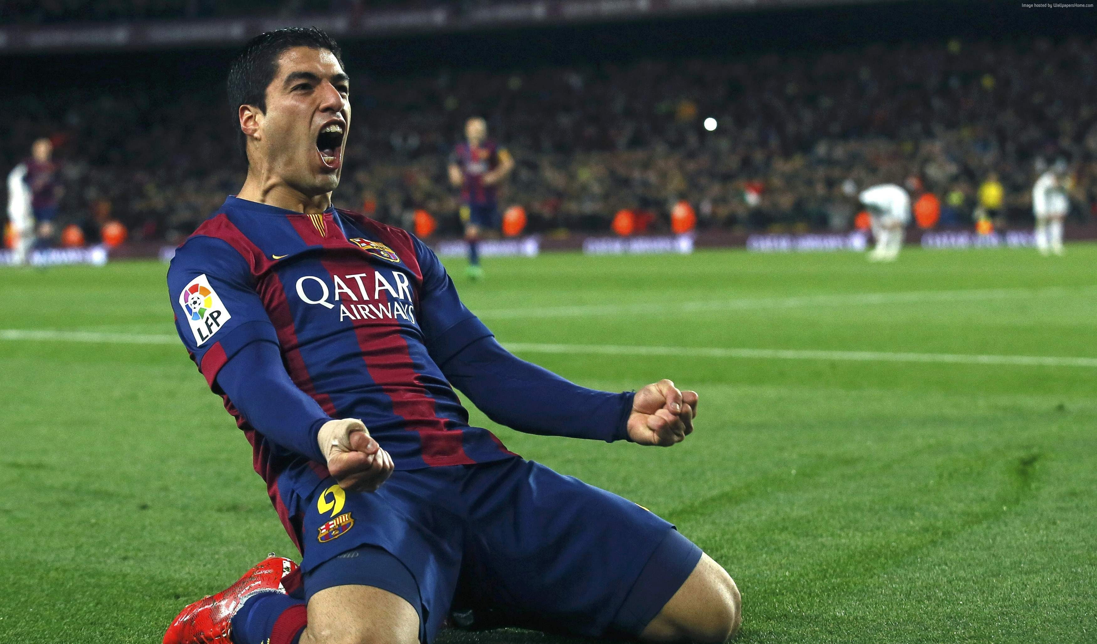 4K, Barcelona, soccer, 2K, Luis Suárez, FCB, HD Wallpaper