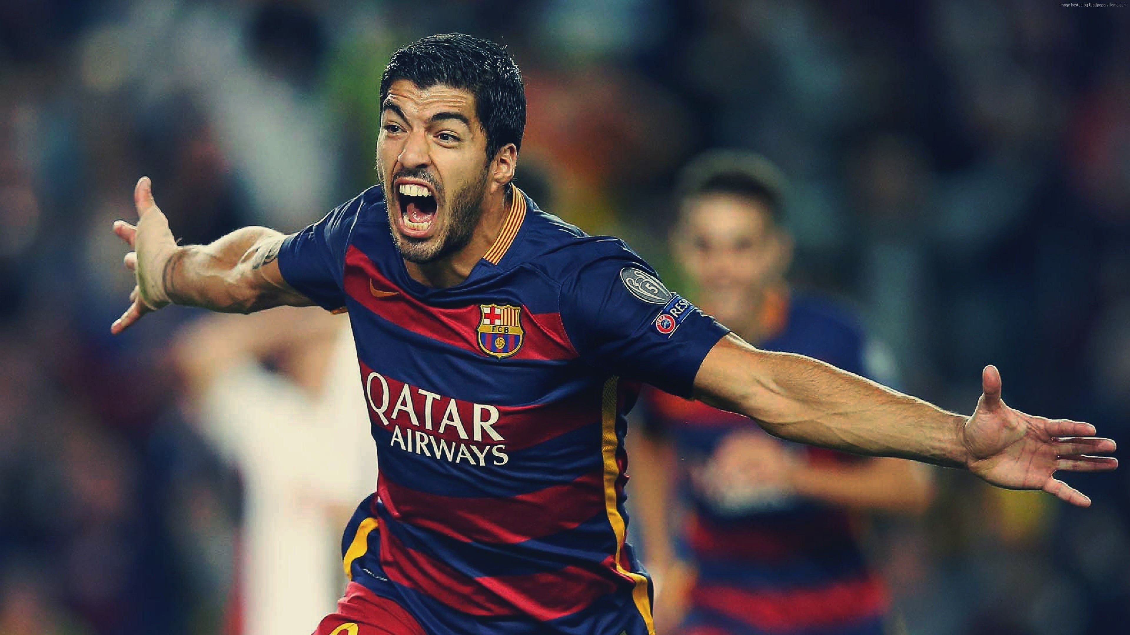 soccer, FCB, Luis Suárez, 4K, Barcelona, 4K, HD Wallpaper