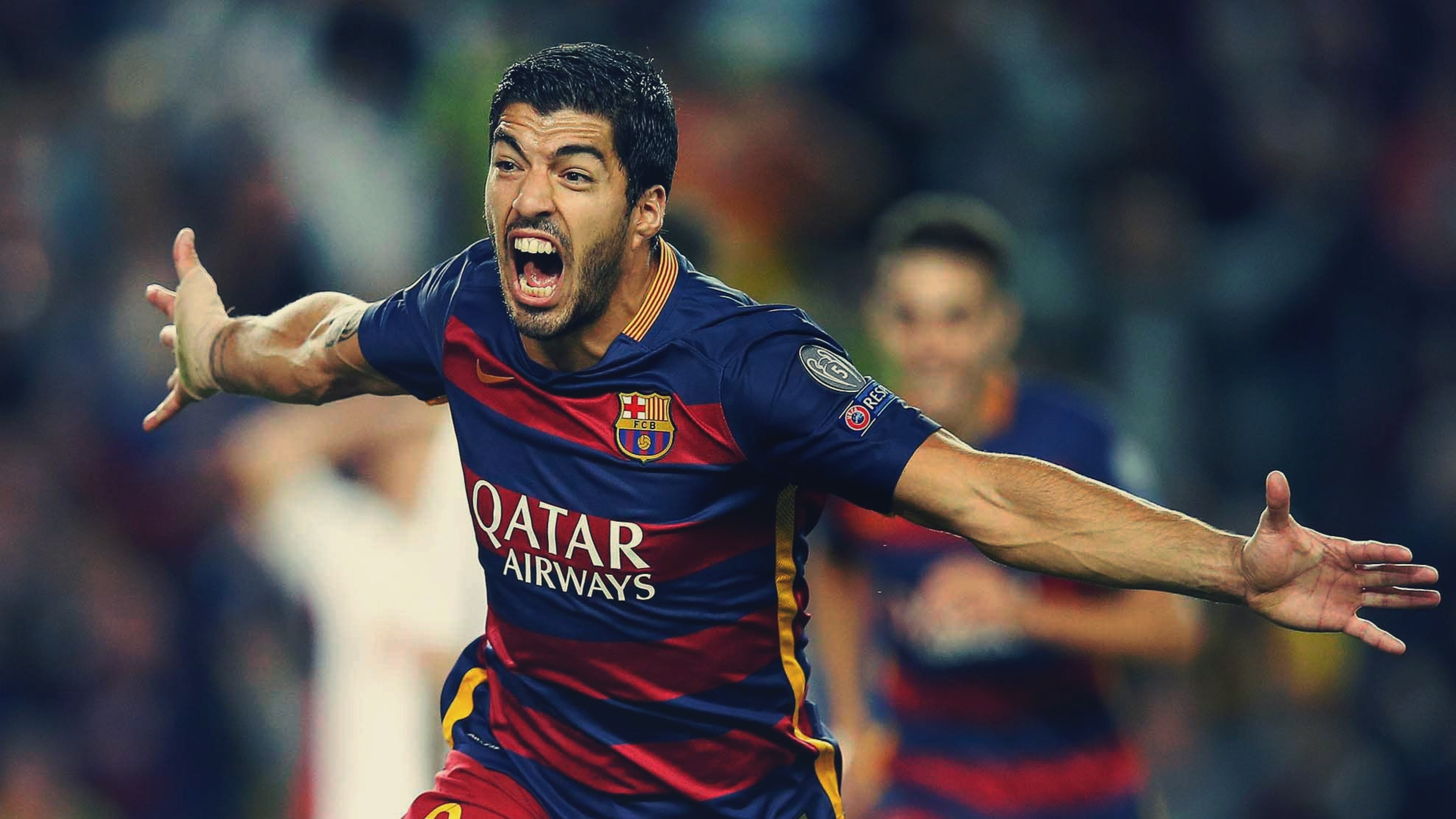 4K, FCB, 4K, Luis Suárez, soccer, Barcelona, HD Wallpaper