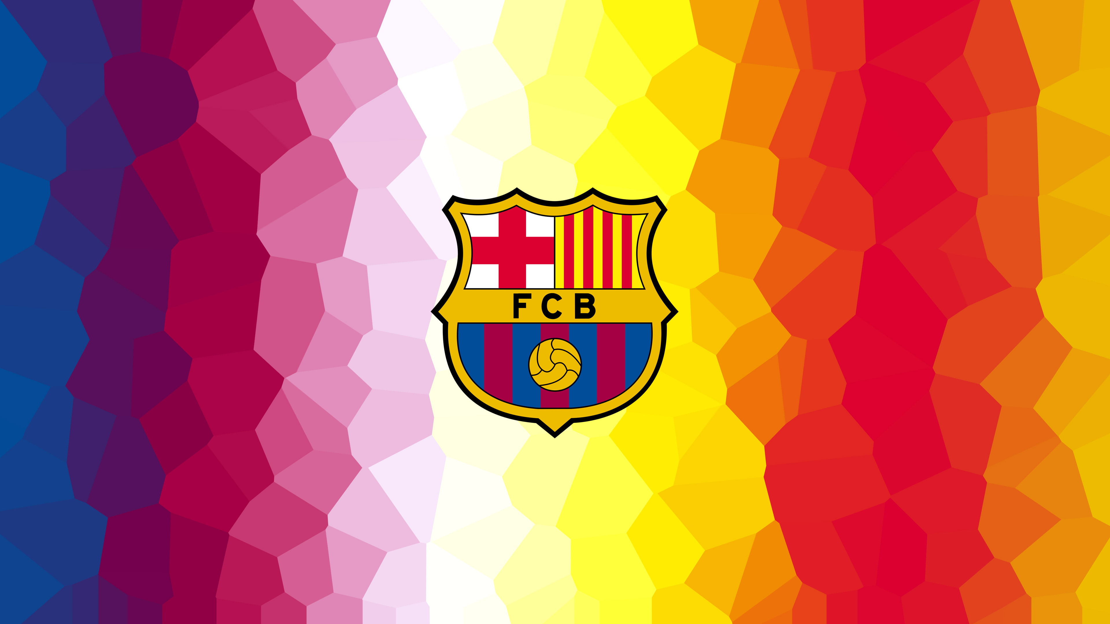 people, shape, 4K, technology, design, cartoon, multi colored, backgrounds, sports, fc barcelona, pattern, fc barcelona team, abstract, colored background, HD Wallpaper