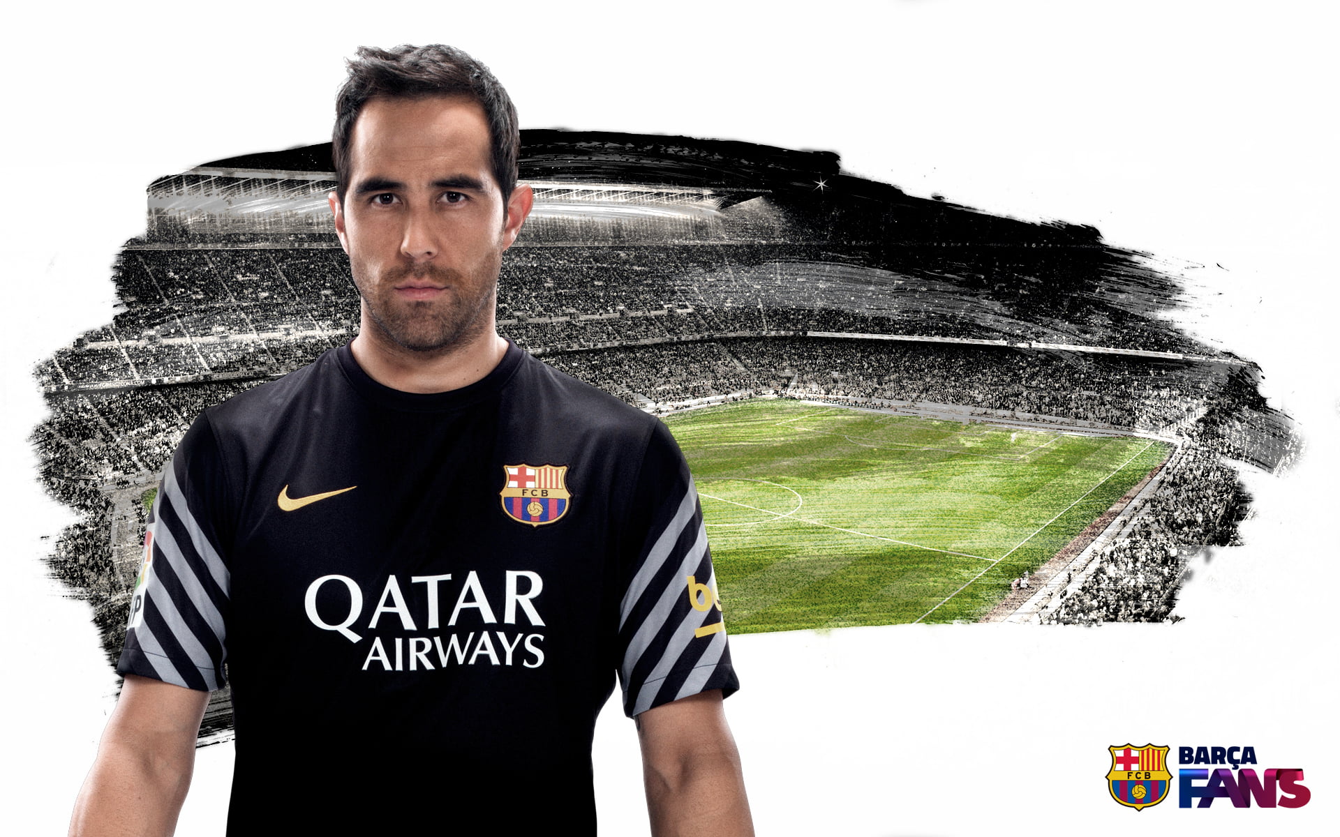 1080P, uniform, mid adult, men, soccer, one person, football, t-shirt, nature, adult, front view, young adult, standing, fc barcelona team, portrait, casual clothing, HD Wallpaper