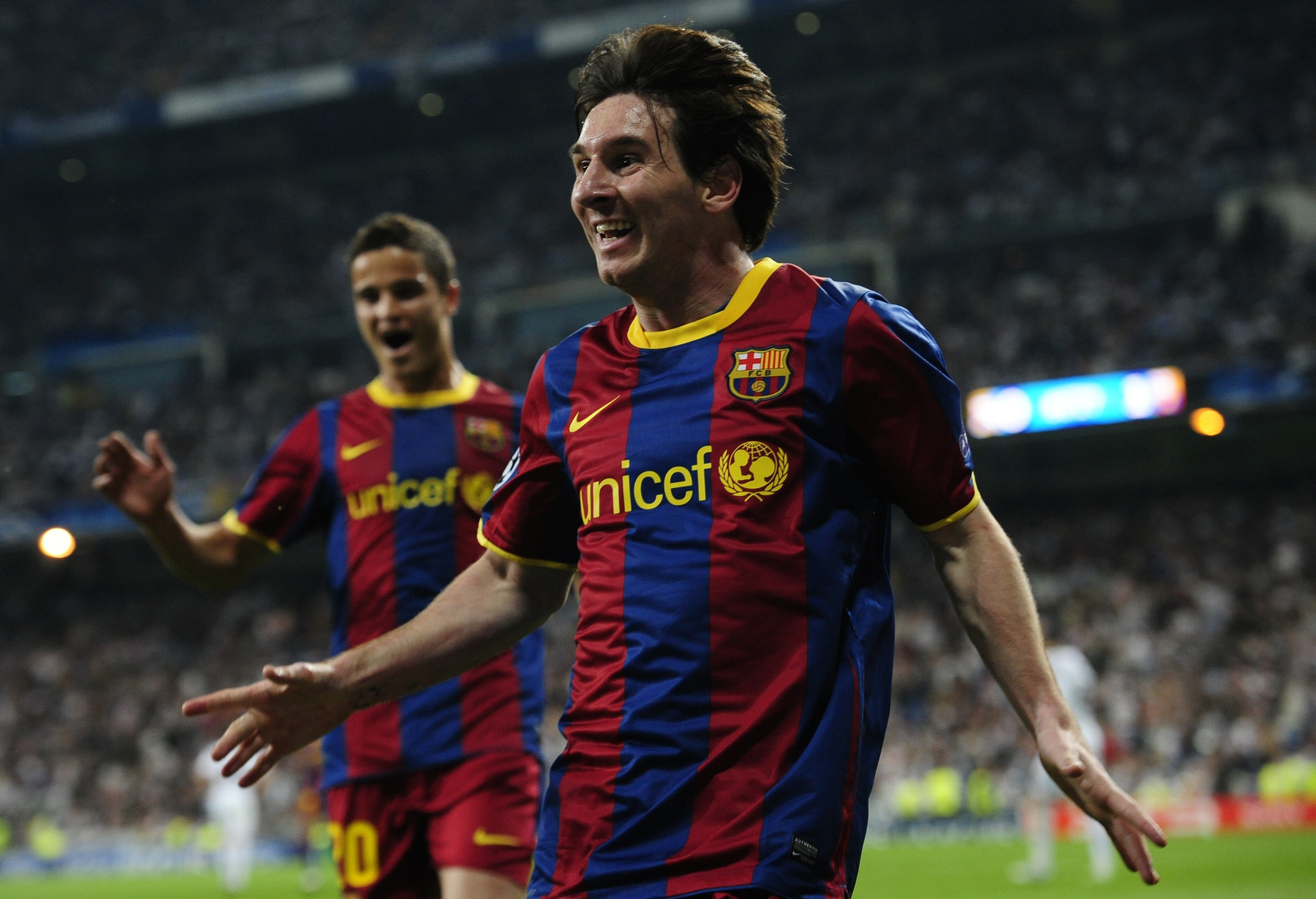 bernabeu, barcelona, ibrahim, Champions League, Santiago Bernabeu, el, champions, santiago, art, Lionel Messi, messi, league, ibrahim affelay, football, HD Wallpaper