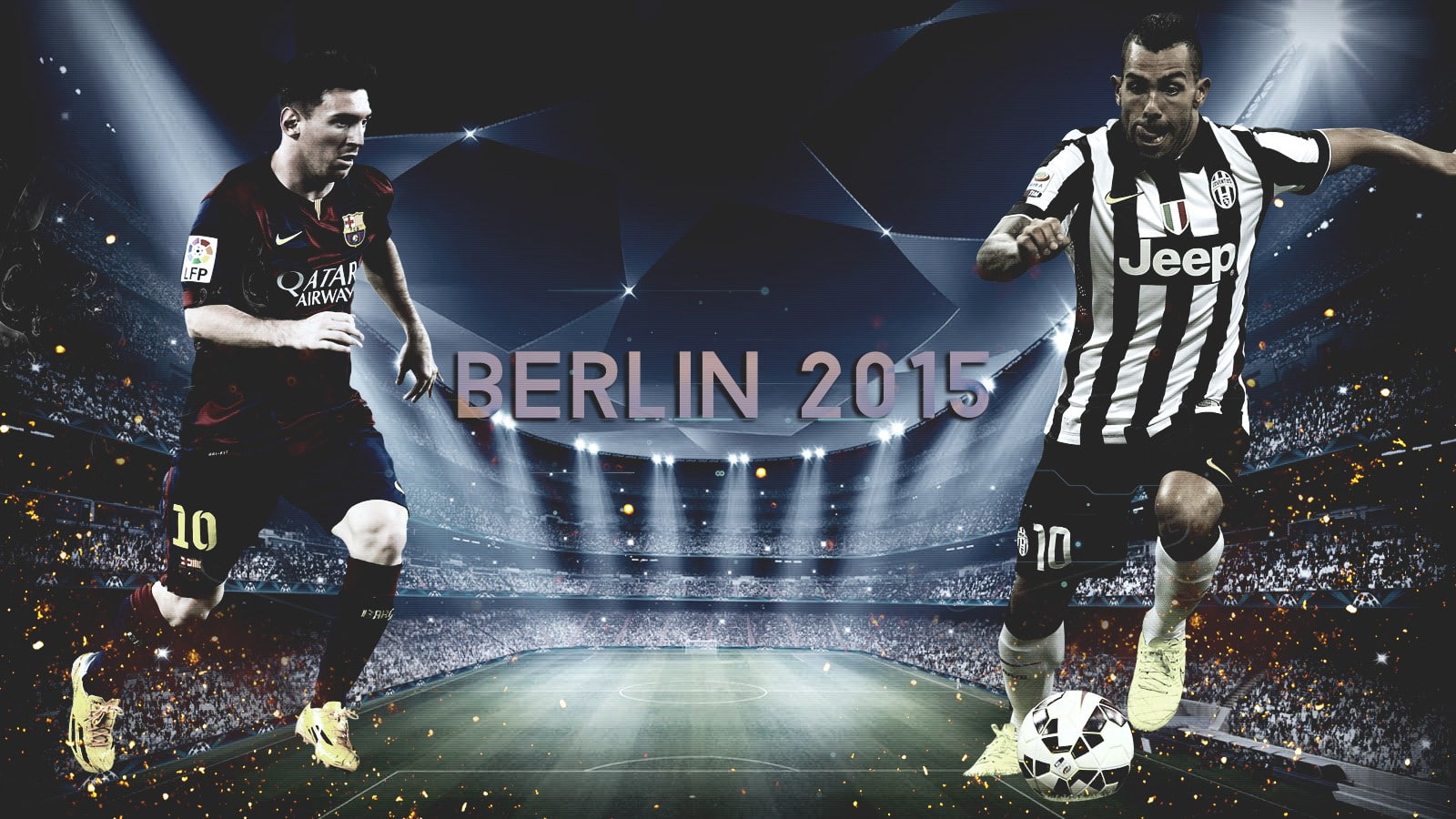 720P, footballers champions league carlos tevez berlin 2015 stadium juventus, HD Wallpaper