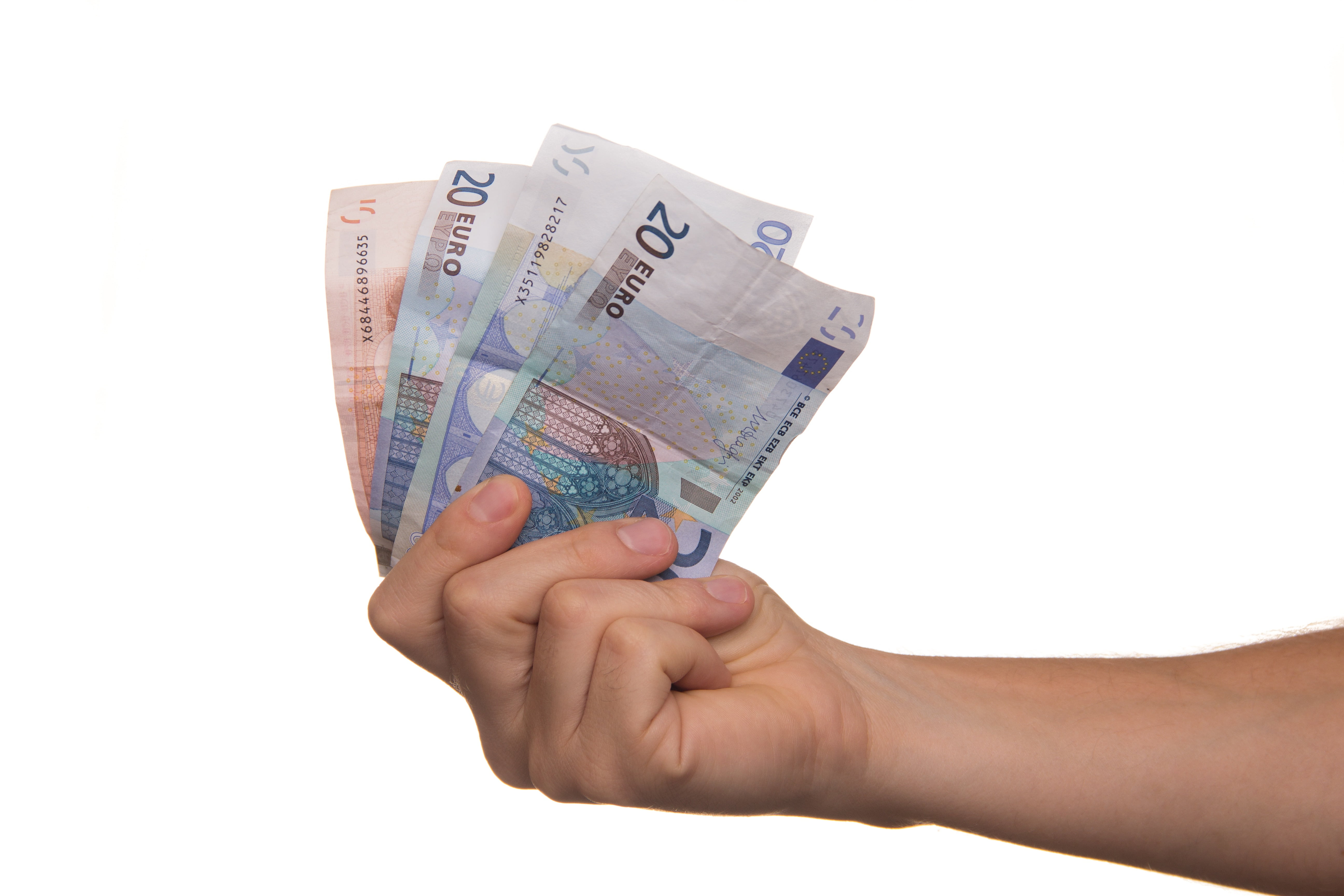 paper Currency, account, white background, messages, borrowing, capital, paying, cash, banknote, holding, banking, human body part, finger, note, wage, HD Wallpaper