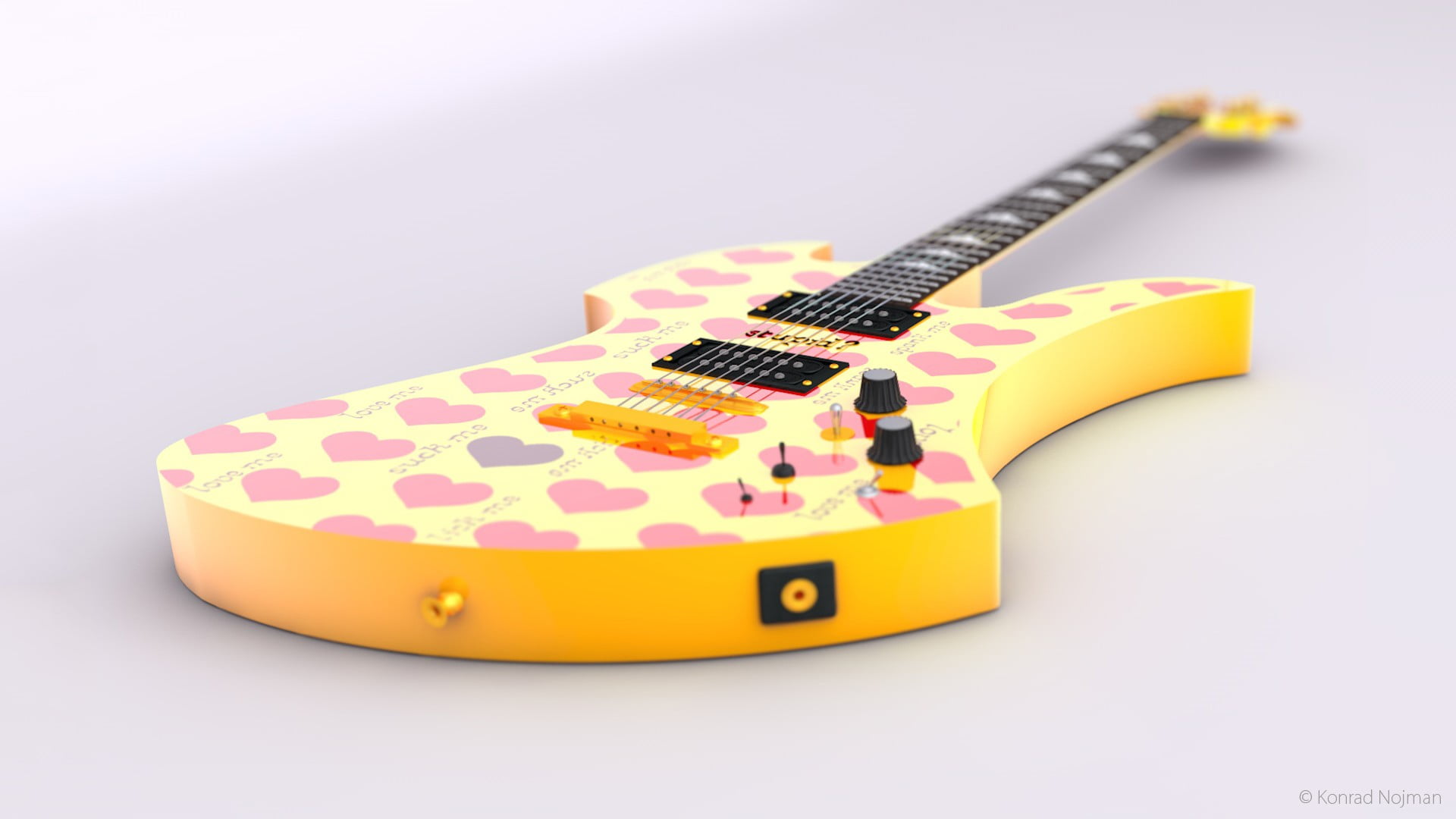 no people, colored background, yellow, studio shot, number, guitar, multi colored, Burny MG-145S HY, electric, vibrant color, creativity, B.C. Rich, music, HD Wallpaper