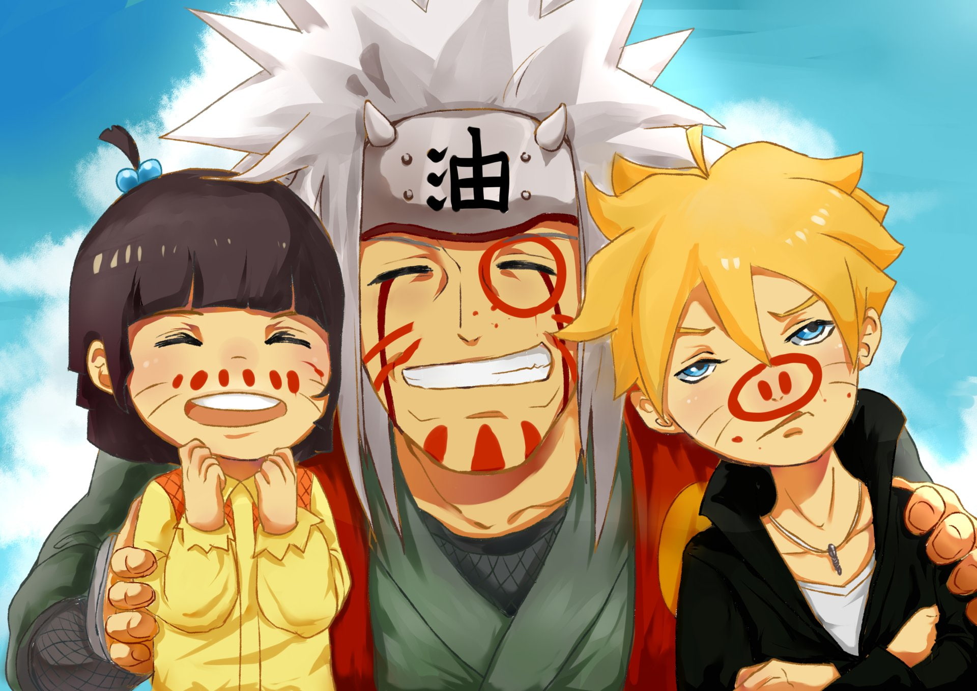 Boruto Uzumaki, Himawari Uzumaki, 1080P, Boruto, Jiraiya (Naruto), Anime, HD Wallpaper