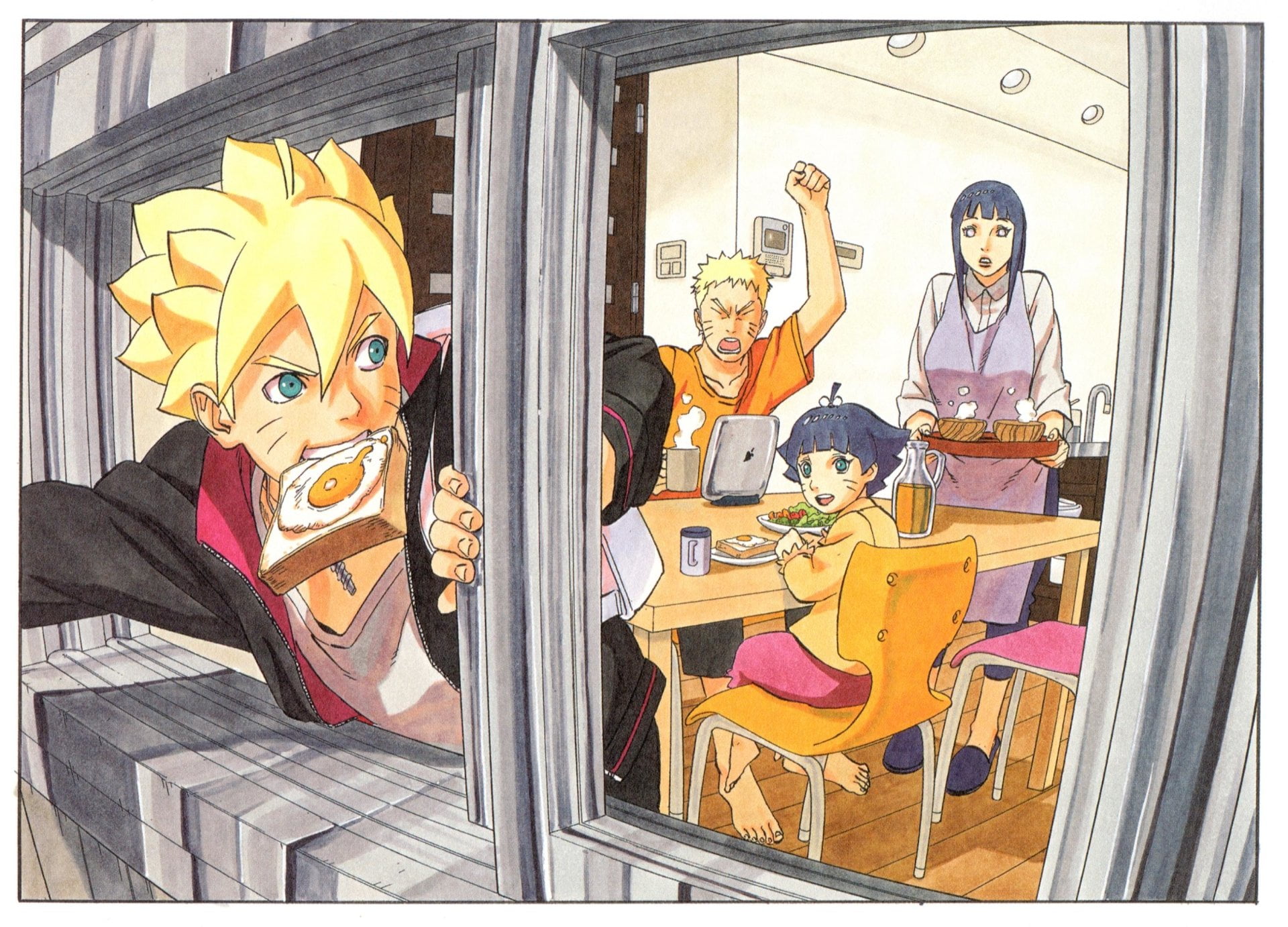 representation, Boruto, Himawari Uzumaki, Naruto Uzumaki, female likeness, Anime, store, human representation, 1080P, architecture, creativity, illustration, HD Wallpaper