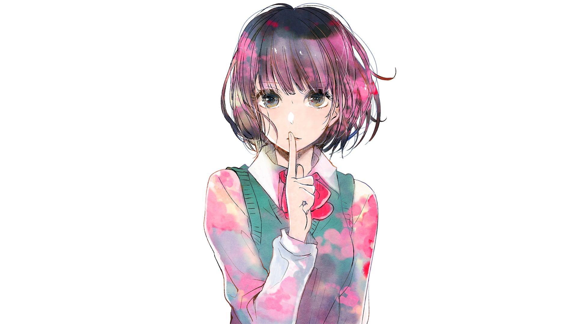 indoors, innocence, hairstyle, one person, portrait, Kuzu no Honkai, digital composite, child, 1080P, fashion, standing, women, anime girls, childhood, HD Wallpaper