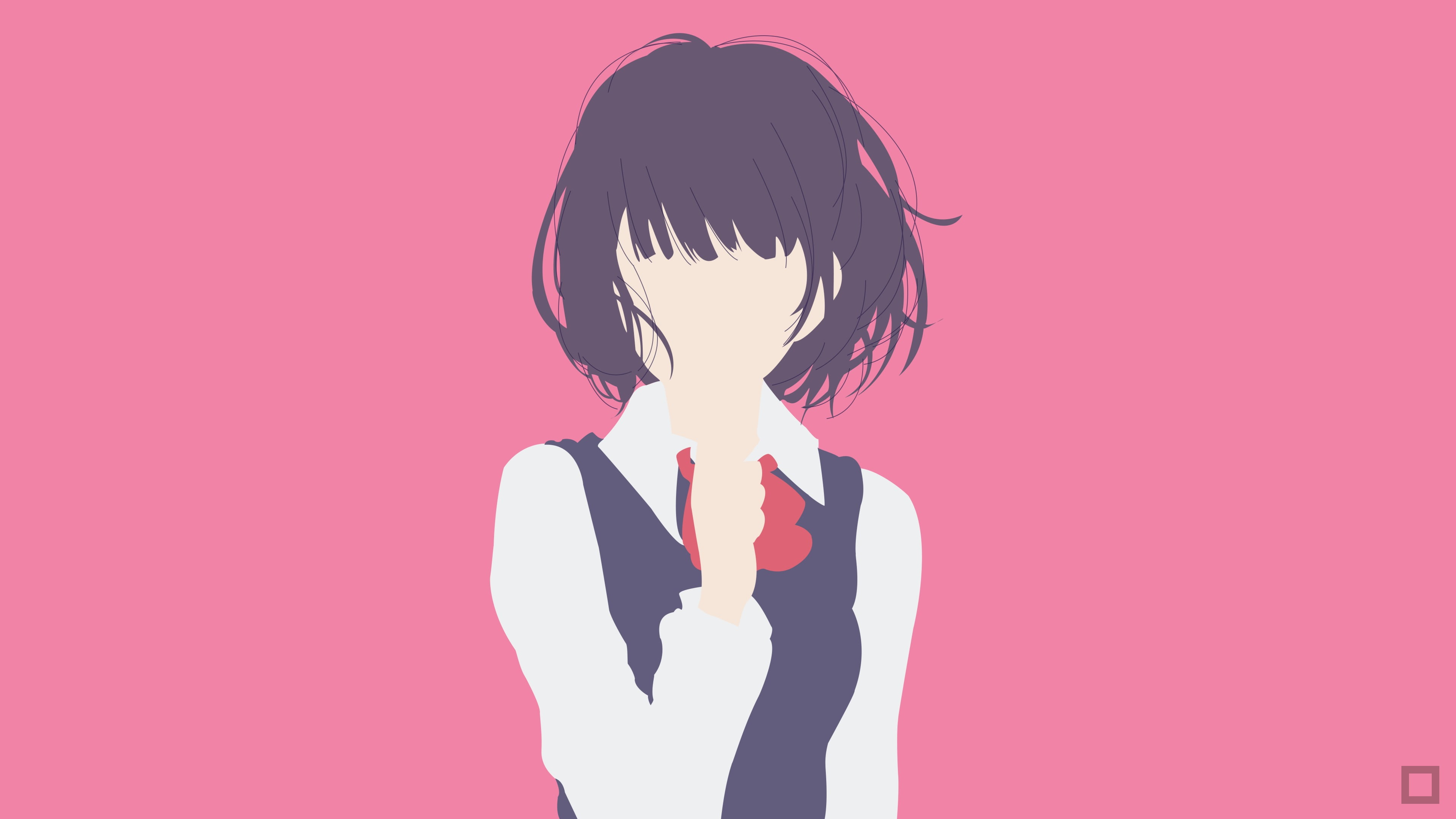 depression - sadness, digital composite, Yasuraoka Hanabi, hairstyle, obscured face, Kuzu no Honkai, indoors, young women, young adult, 4K, simple background, HD Wallpaper