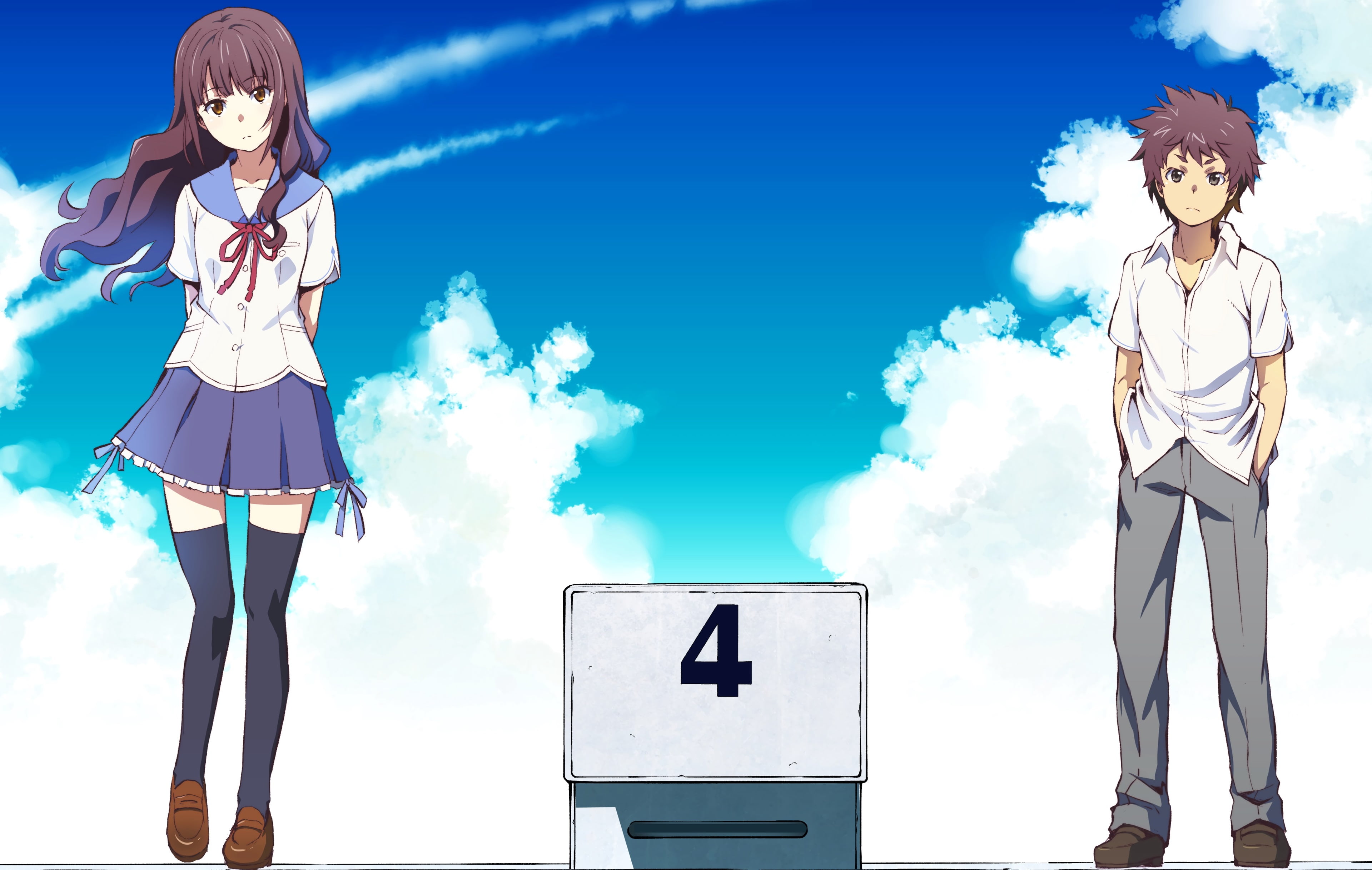 front view, nature, number, full length, one person, blue, females, three quarter length, lifestyles, standing, looking at camera, day, adult, sky, uchiage hanabi shita kara miru ka yoko kara miru ka 4k free background, HD Wallpaper