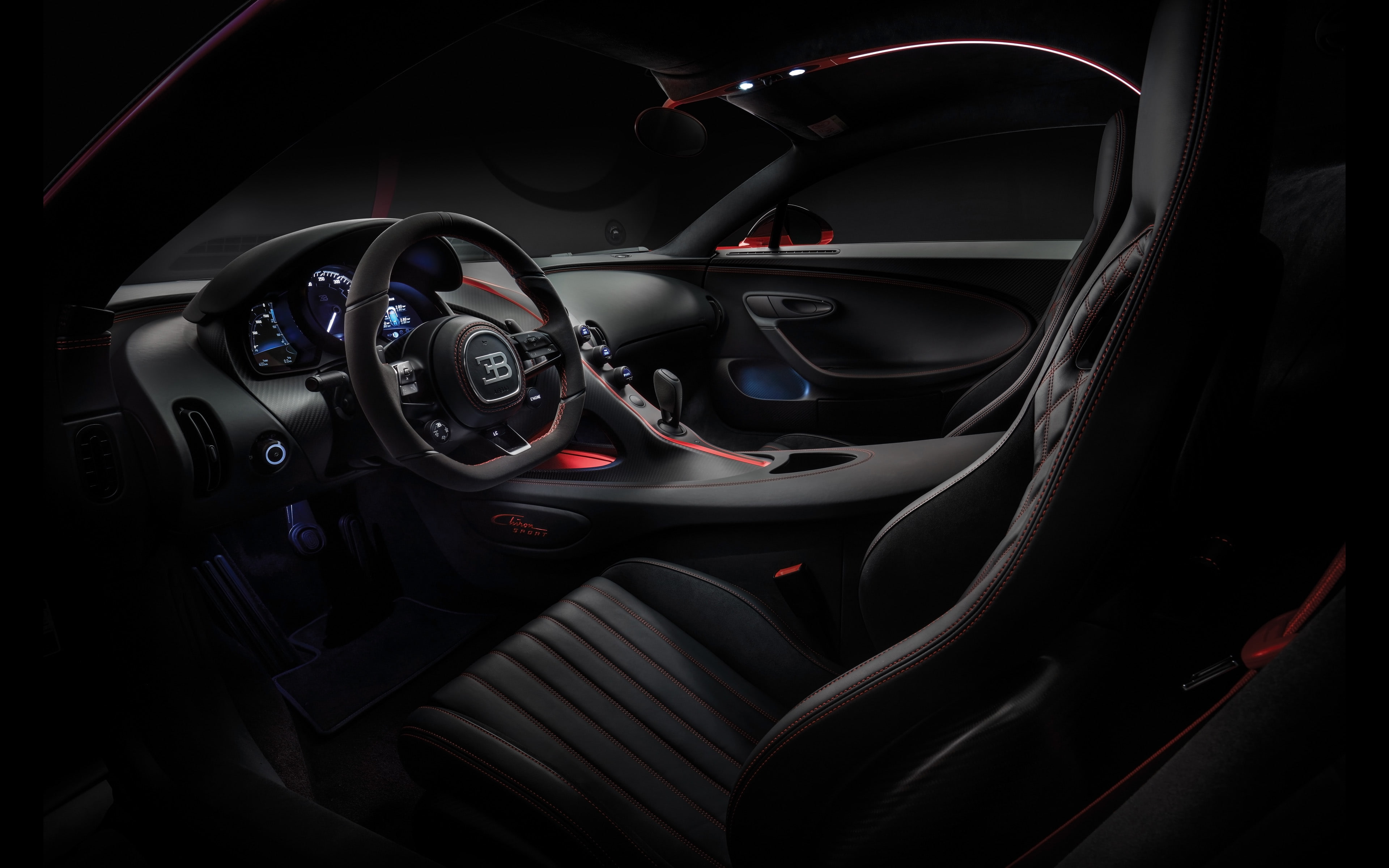 steering wheel, car, luxury, control panel, gearshift, indoors, motor vehicle, mode of transportation, 4K, speedometer, no people, 2019, supercar, glass - material, HD Wallpaper
