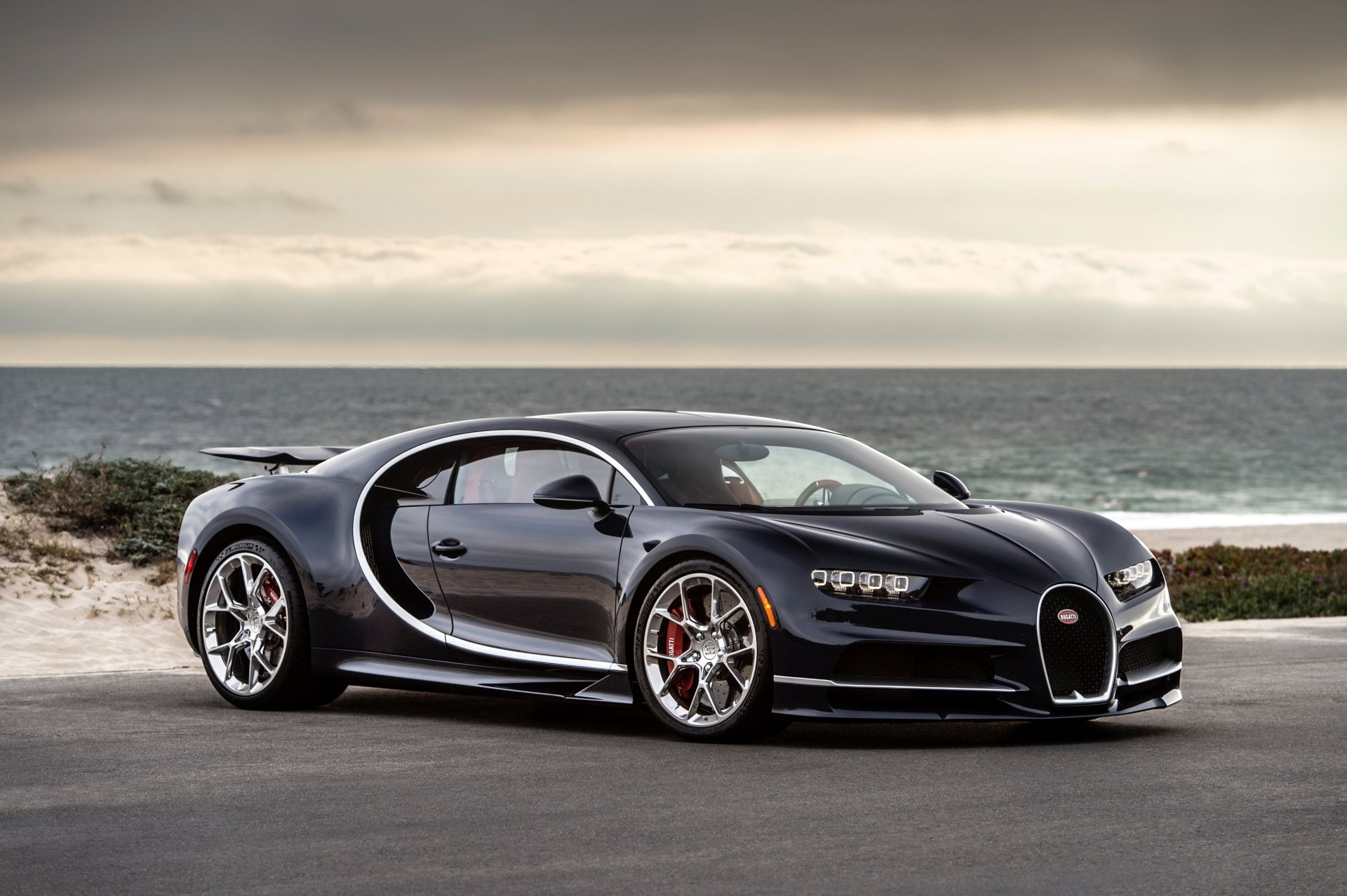 mode of transportation, nature, sky, motor vehicle, Black Car, horizon over water, chrome, sea, silver colored, sports car, convertible, wealth, transportation, HD Wallpaper