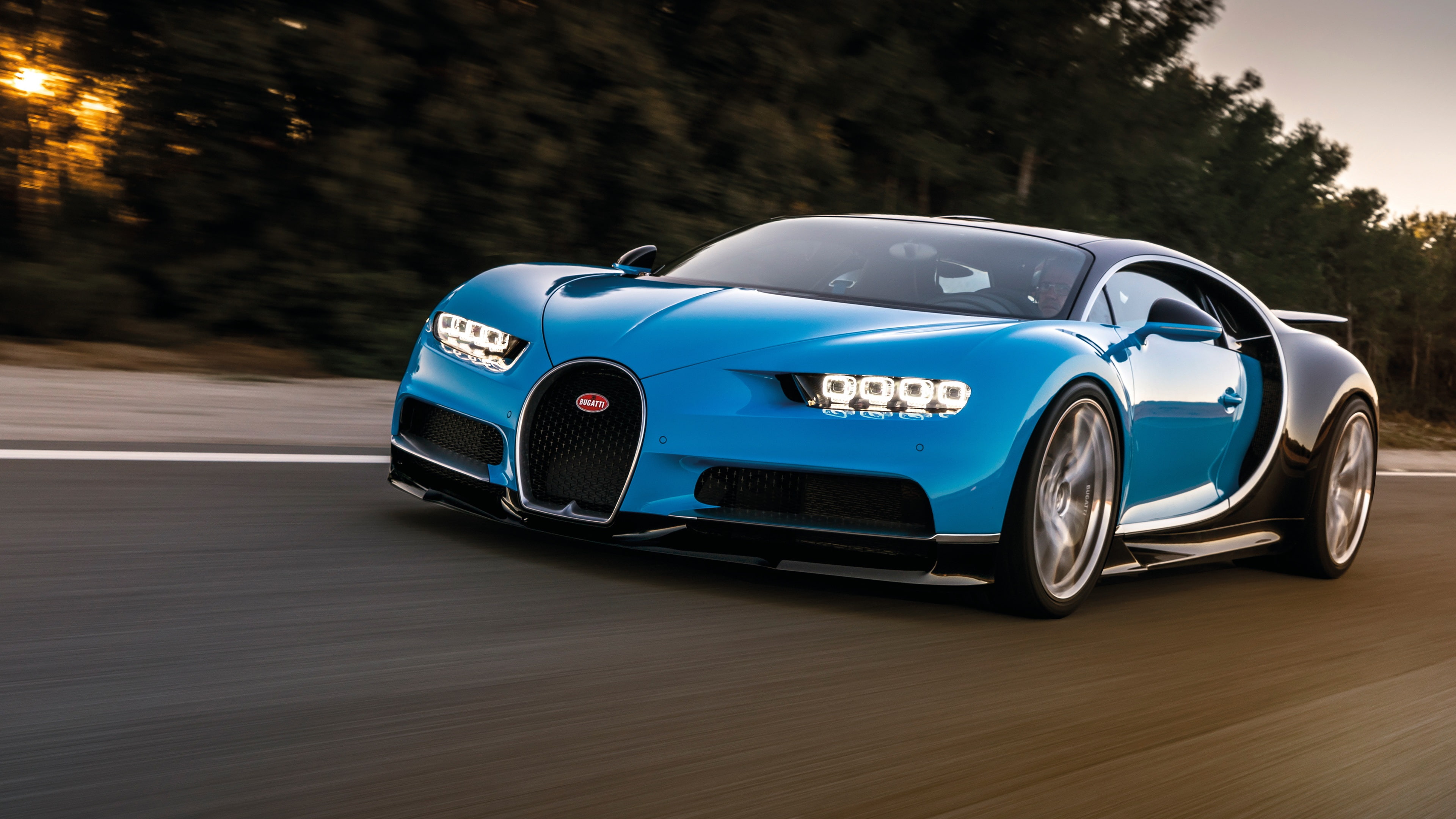 Blue, 4K, Bugatti, Supercar, Chiron, Speed, HD Wallpaper