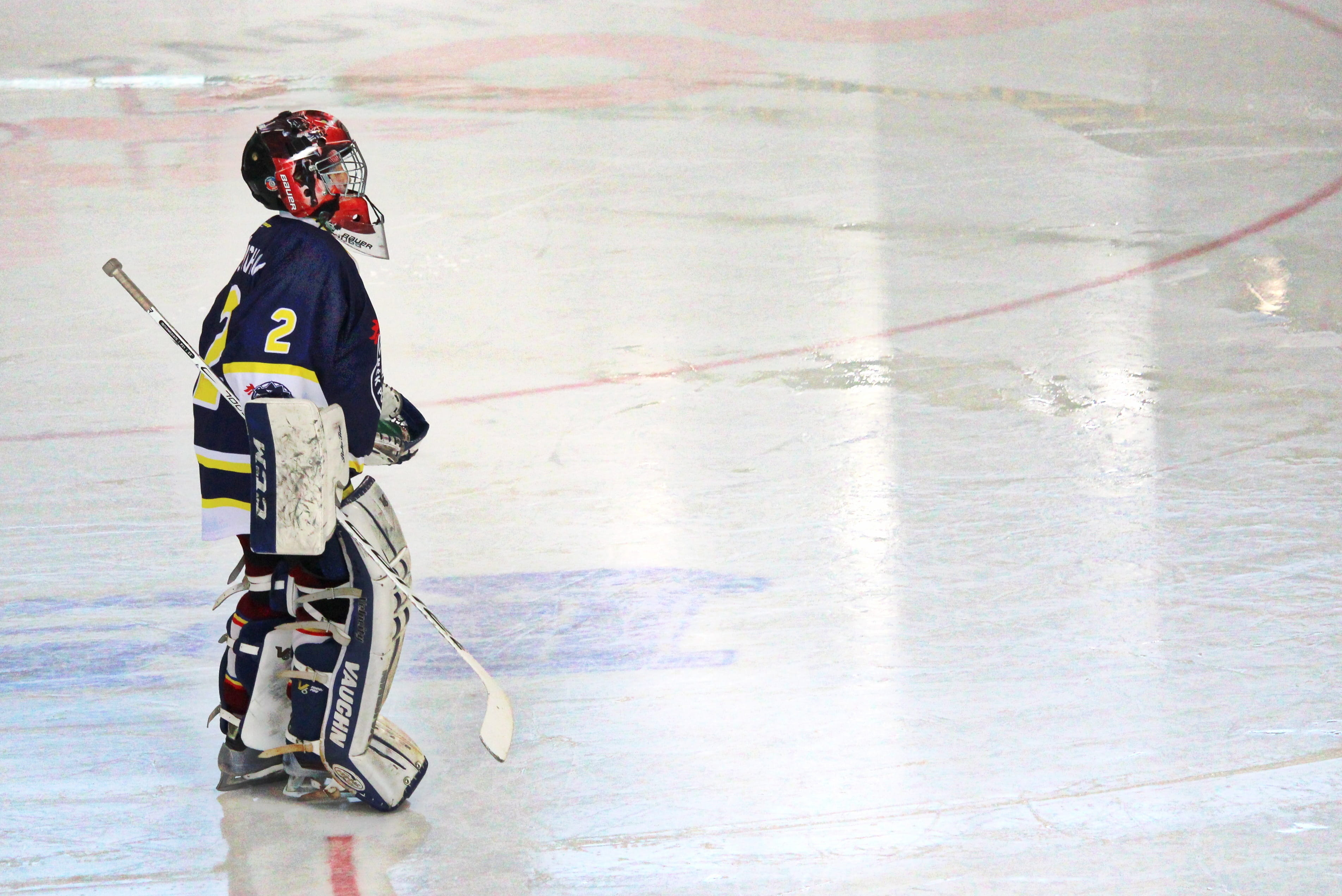 skates, one person, day, ice skating rink, helmet, ice, standing, childhood, occupation, hdr, pupils, sports helmet, slovakia, goalkeeper, cold temperature, HD Wallpaper