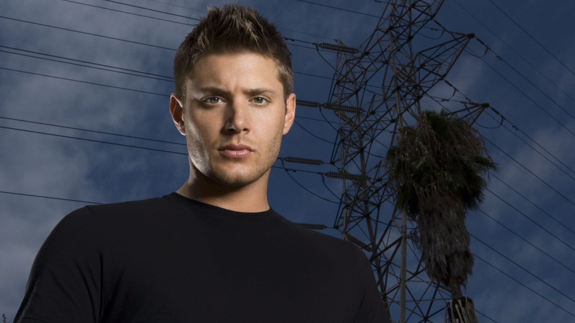 front view, actor, young adult, Dean Winchester, looking at camera, s, 1080P, shirt, fuel and power generation, lifestyles, portrait, Jensen Ackles, electricity pylon, HD Wallpaper