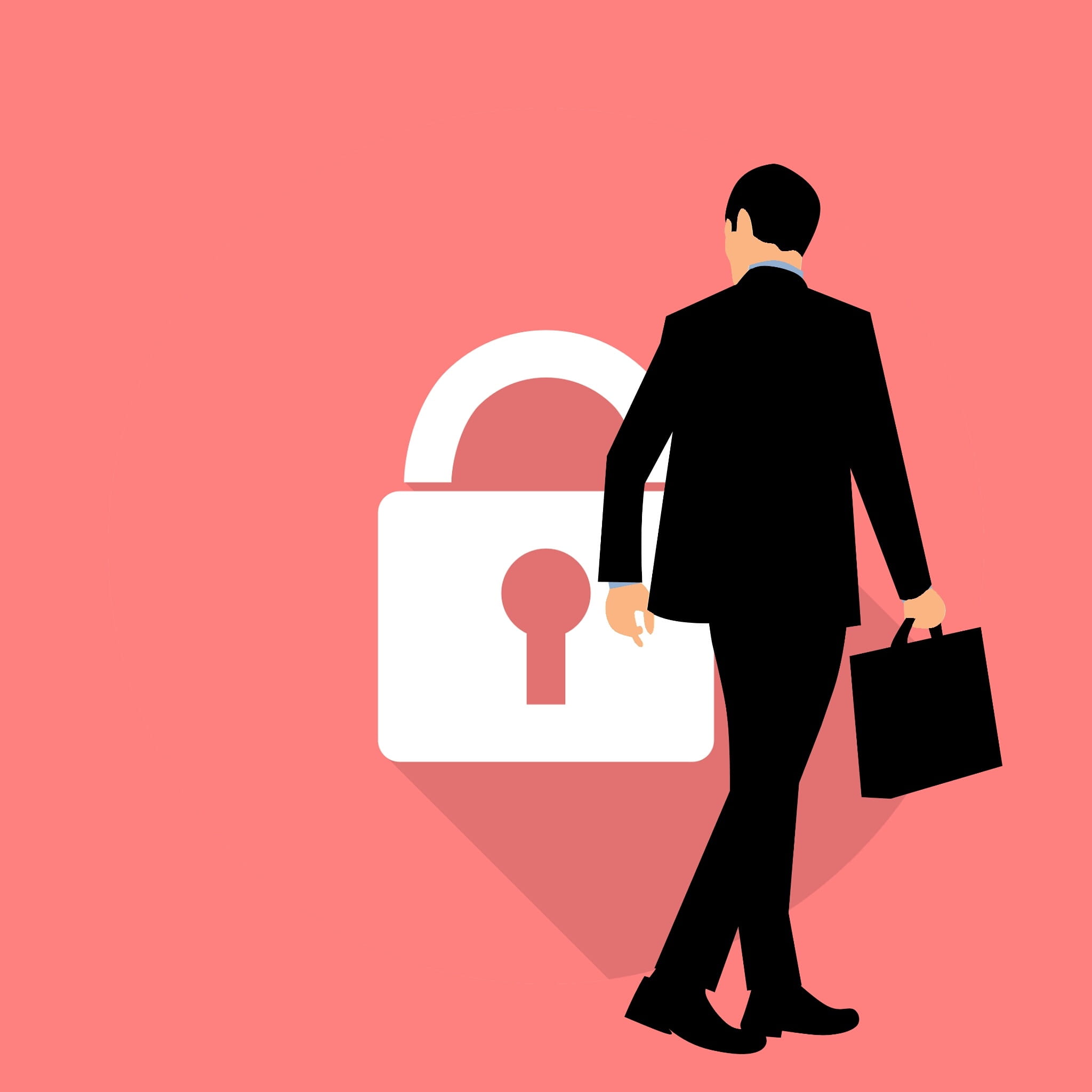 corporate business, tie, safe, full people, safety, contemplation, success, suit, lock and key, smart, length body, well-dressed, security, illustration, Phone HD Wallpaper