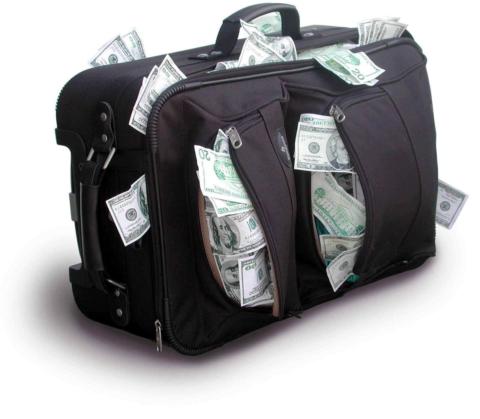 isolated, studio shot, pocket, indoors, bag, bags, suitcase, wallet, banknote, us, currency, lot, business, backgrounds, black Color, open, no people, finance, HD Wallpaper