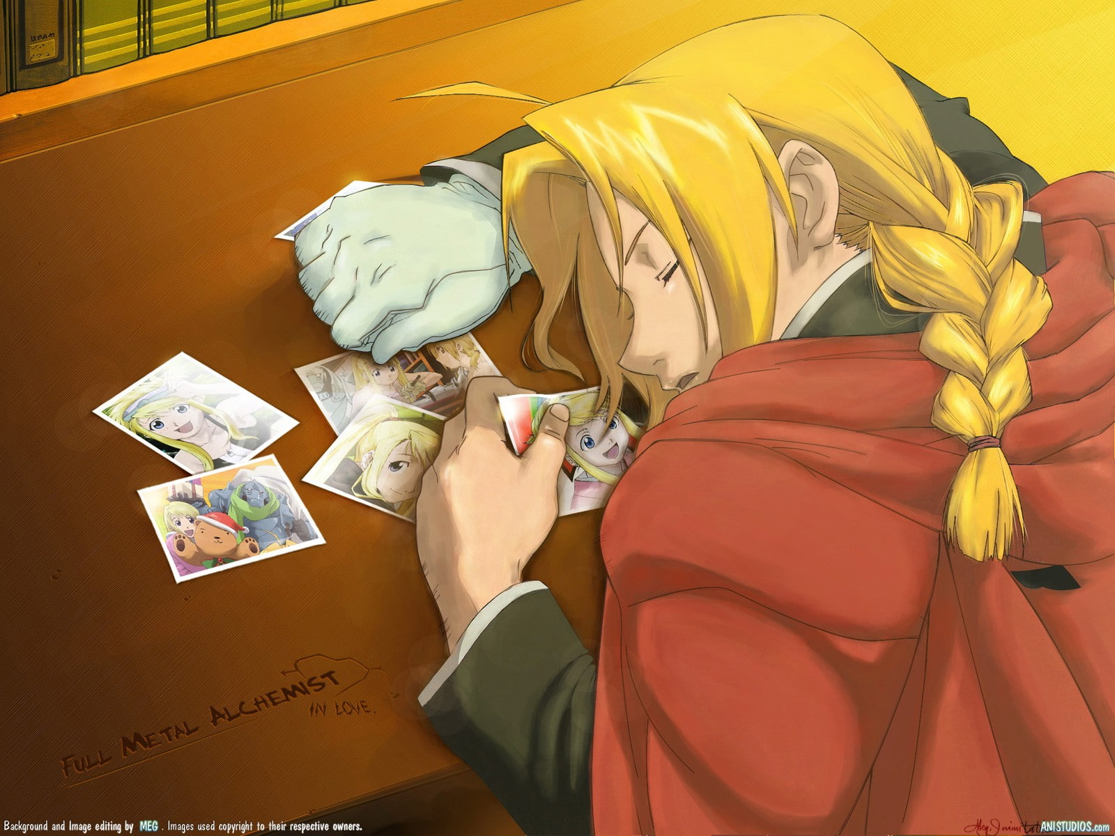 table, lifestyles, high angle view, yellow, Full Metal Alchemist, shoe, suitcase, luggage, bag, people, finance, indoors, paper currency, anime, business, HD Wallpaper