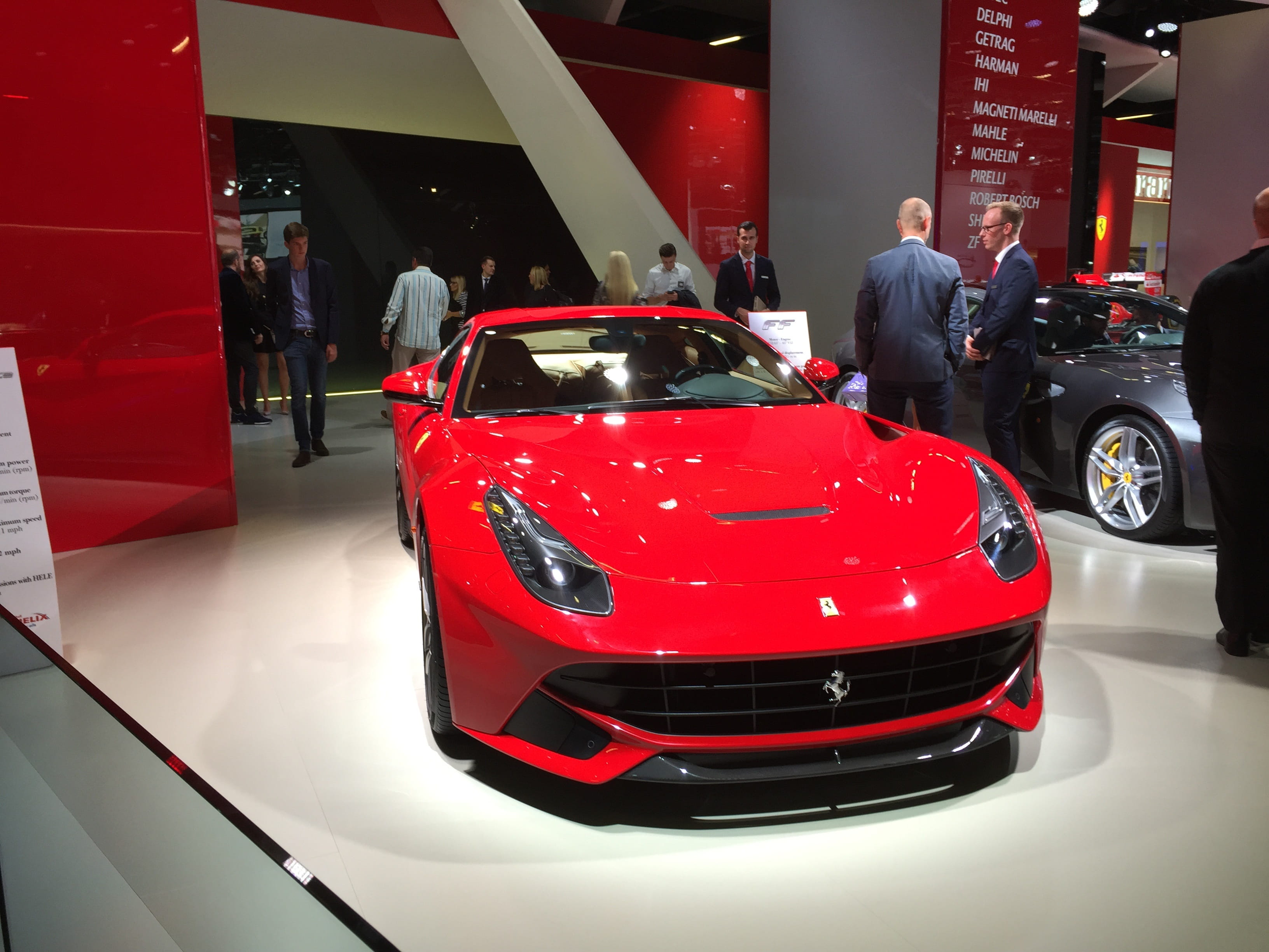 wealth, sales occupation, red, iaa, land vehicle, retail, consumerism, ferrari, motor vehicle, men, frankfurt, f12, shopping, glamuroes, incidental people, HD Wallpaper