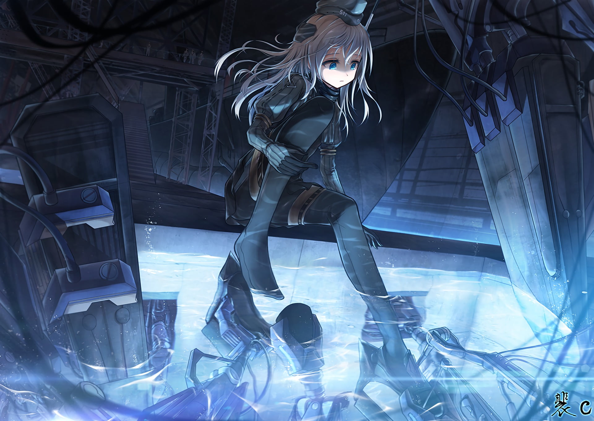 jumping, motion, real people, illuminated, full length, day, one person, digital composite, anime, occupation, skill, 1080P, travel, adult, anime girls, HD Wallpaper