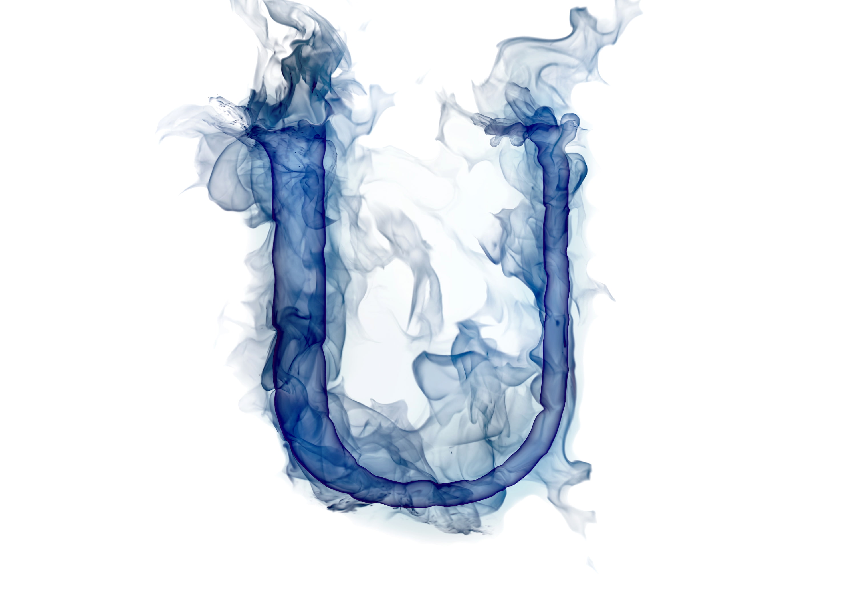 Litera, blue, 2K, smoke, logo, gas, u, letter, HD Wallpaper