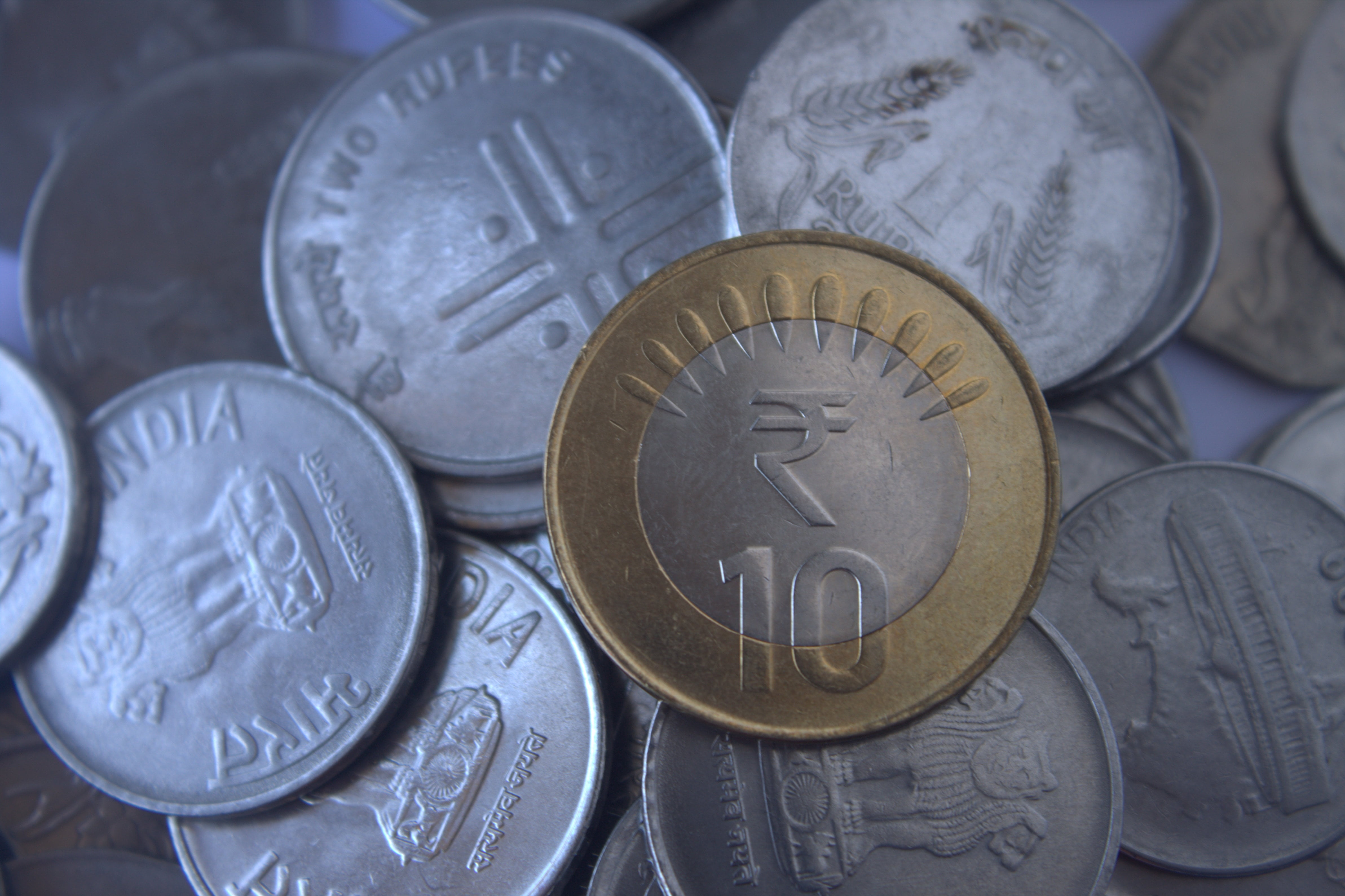 metal, group of objects, india, money, exchange, business, circle, commerce, investment, still life, number, indian, silver colored, coins, shape, text, HD Wallpaper