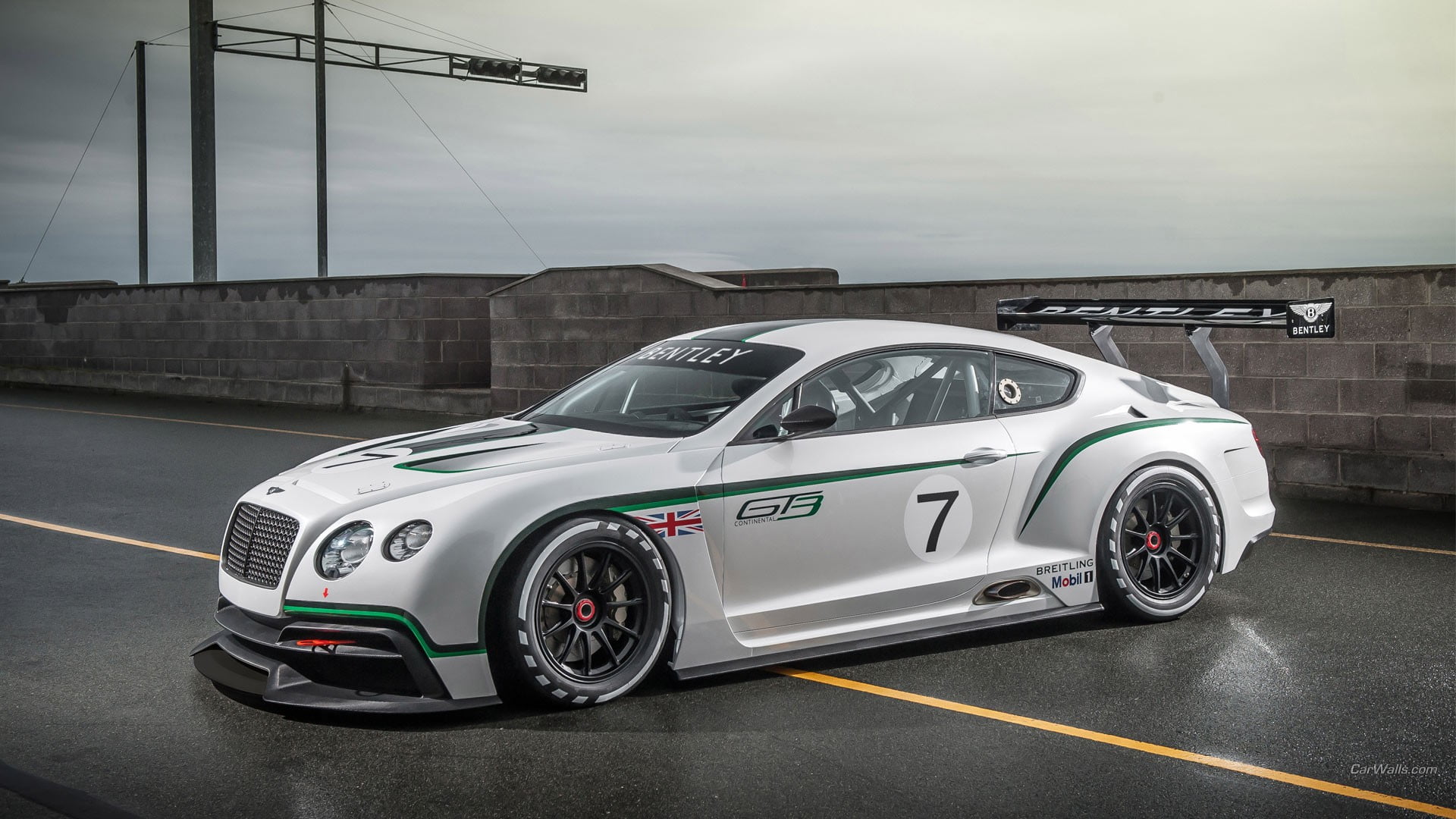 sports car, sports, sport, 1080P, Bentley Continental GT3, marking, silver cars, transportation, motor racing track, cloud - sky, racecar, white, motor vehicle, HD Wallpaper