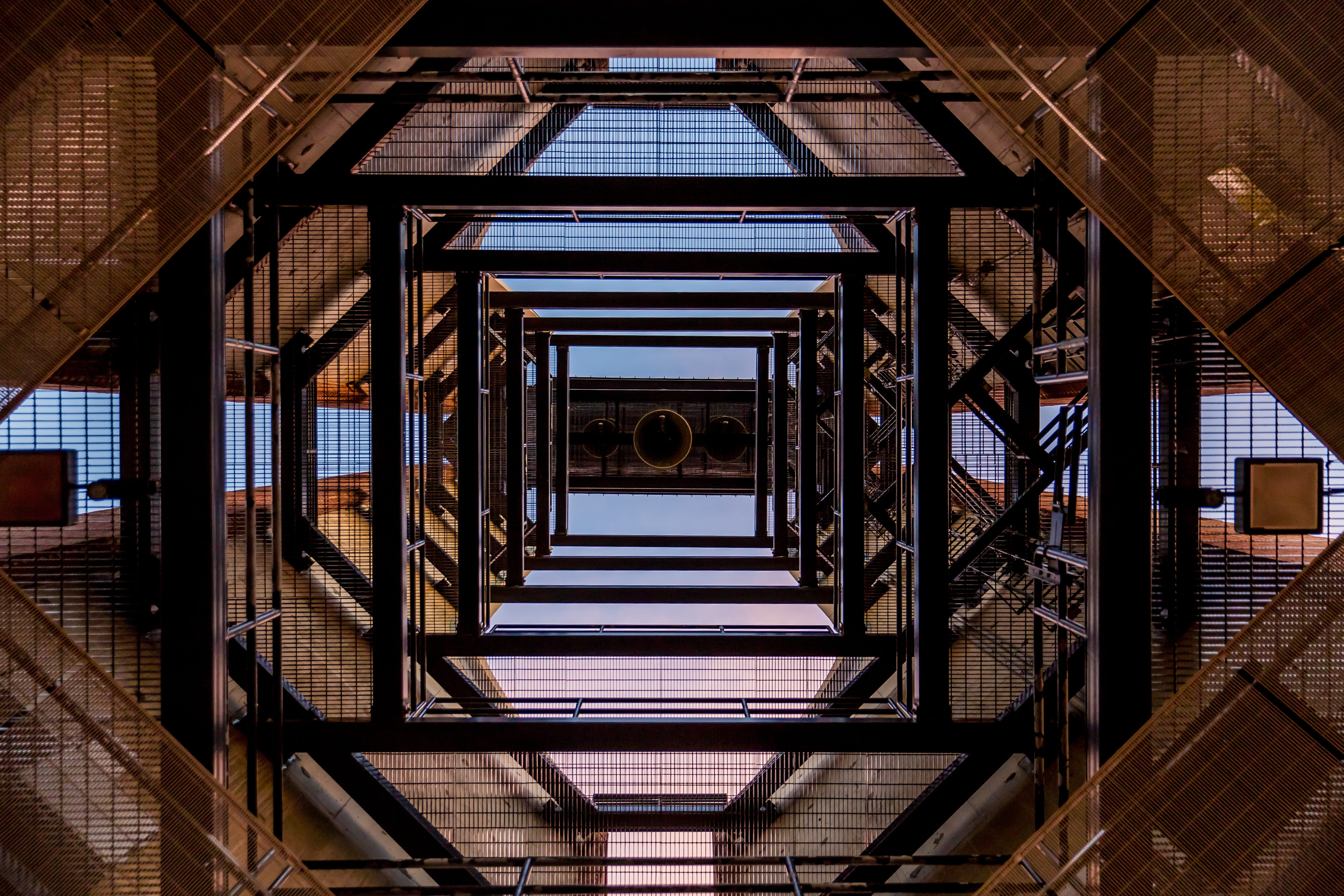 photography, daytime, angle, scaffolding, nature, low angle view, architecture And Buildings, the way forward, metal, diminishing perspective, no People, HD Wallpaper