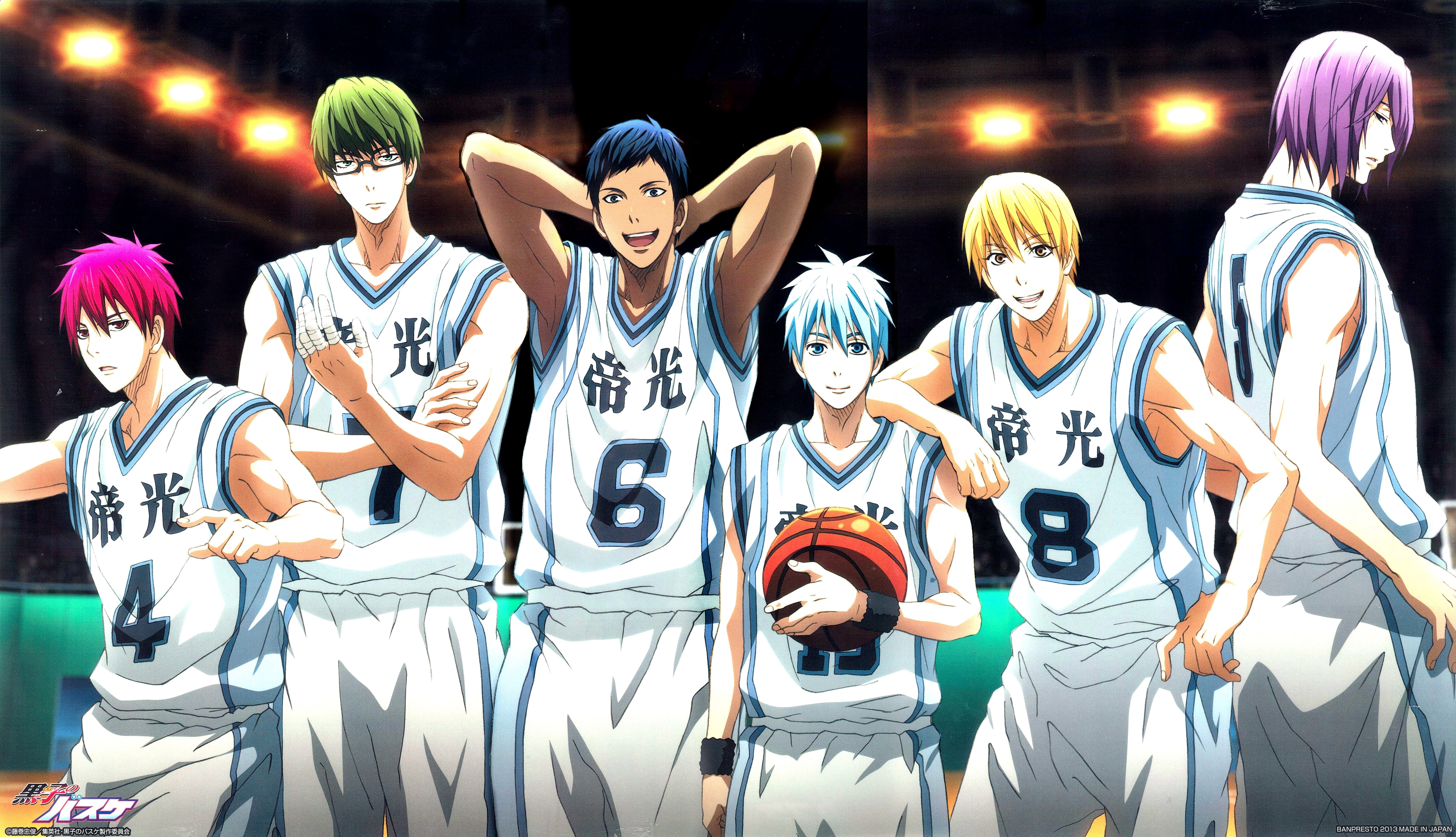 Kuroko Tetsuya, anime boys, Aomine Daiki, 8K, Midorima Shintaro, Akashi Seijuro, Kise Ryouta, Kuroko no Basket, HD Wallpaper