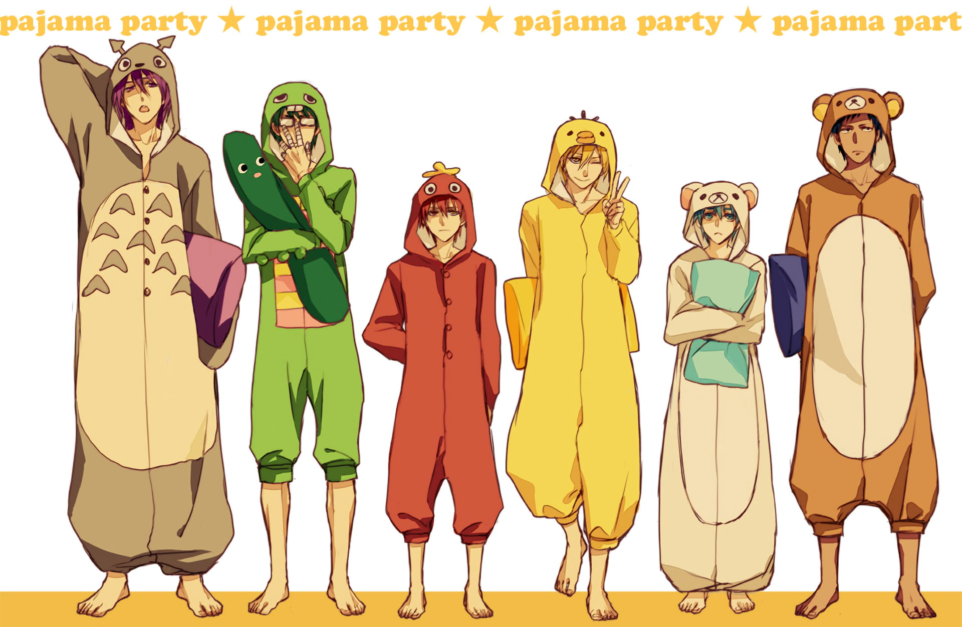 cut out, 1080P, white background, Seijūrō Akashi, Ryōta Kise, Atsushi Murasakibara, Anime, art and craft, Shintarō Midorima, people, Tetsuya Kuroko, men, HD Wallpaper
