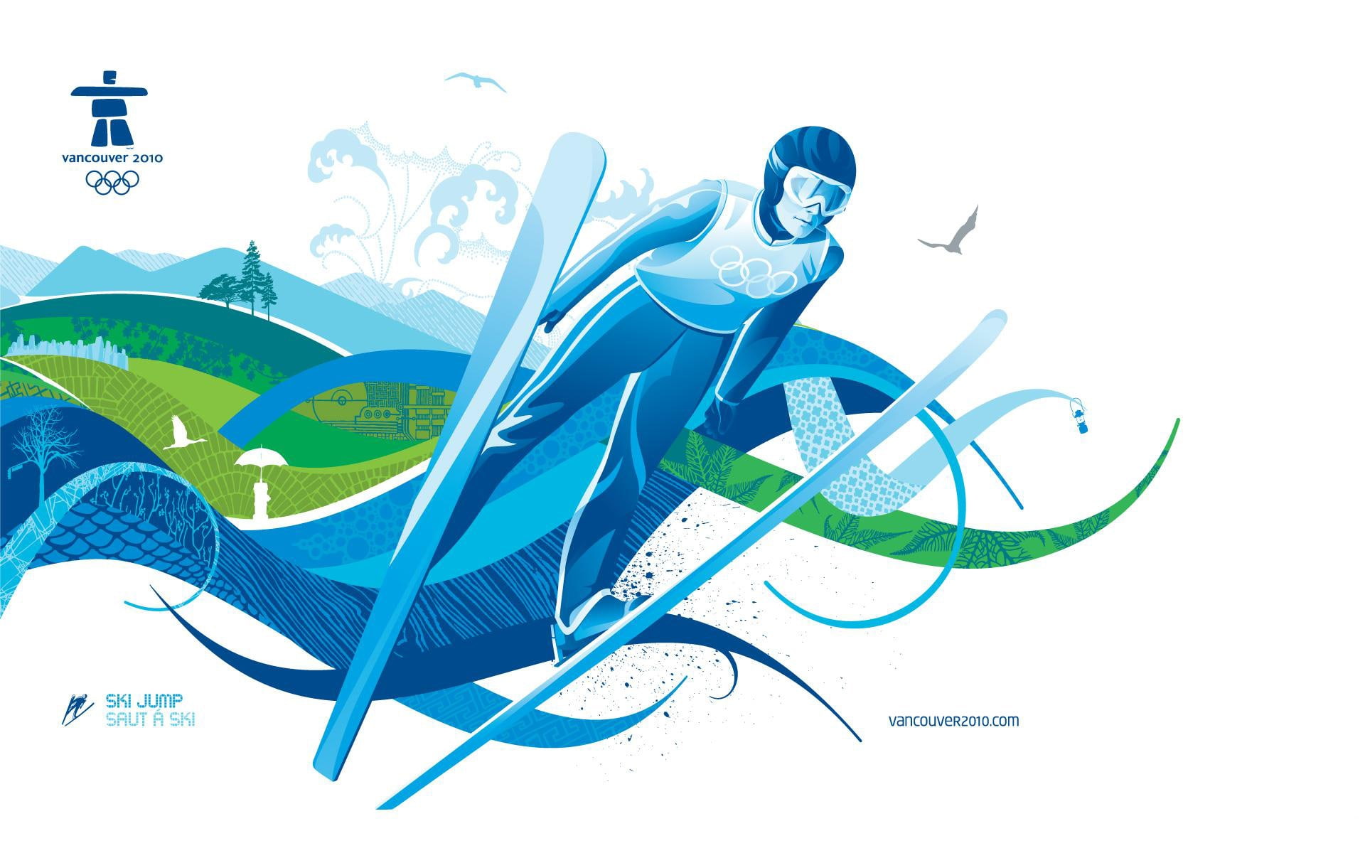 hd, jumping, sports, ski, Hot, Olympics, art, olympic, Cool, 1080P, HD Wallpaper